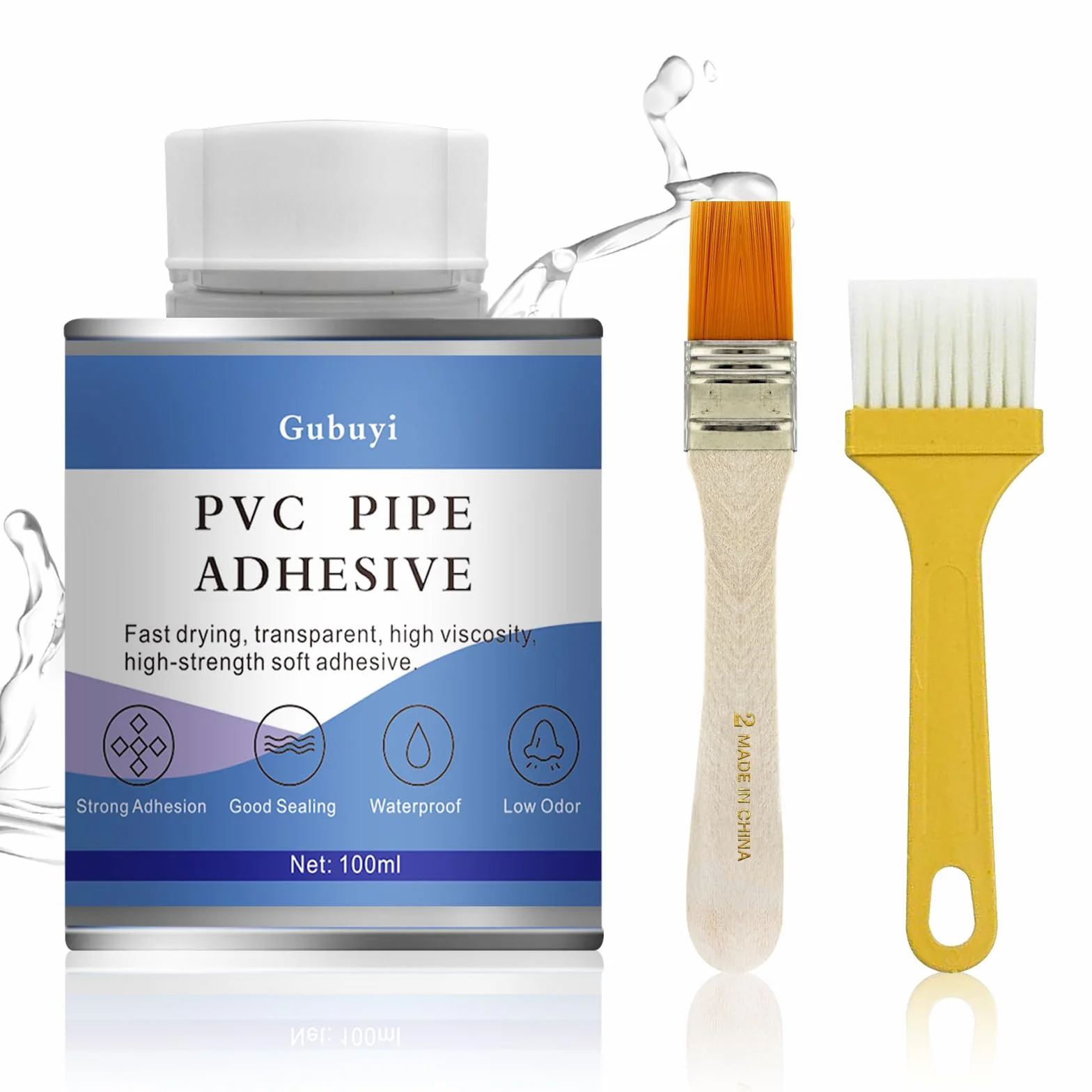 100ml Colle Spéciale PVC, Colle Contact pour Raccord de Canalisations, Étanche, Résistante aux Fissures, Polyvalence pour Piscines, Bateaux, Tarpaulins, Étangs