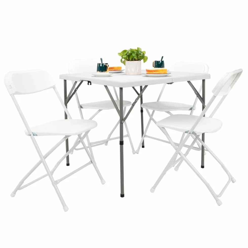 LEADZM Table Pliante Camping 86x86x74 cm Acier Stable 6-8 Personnes