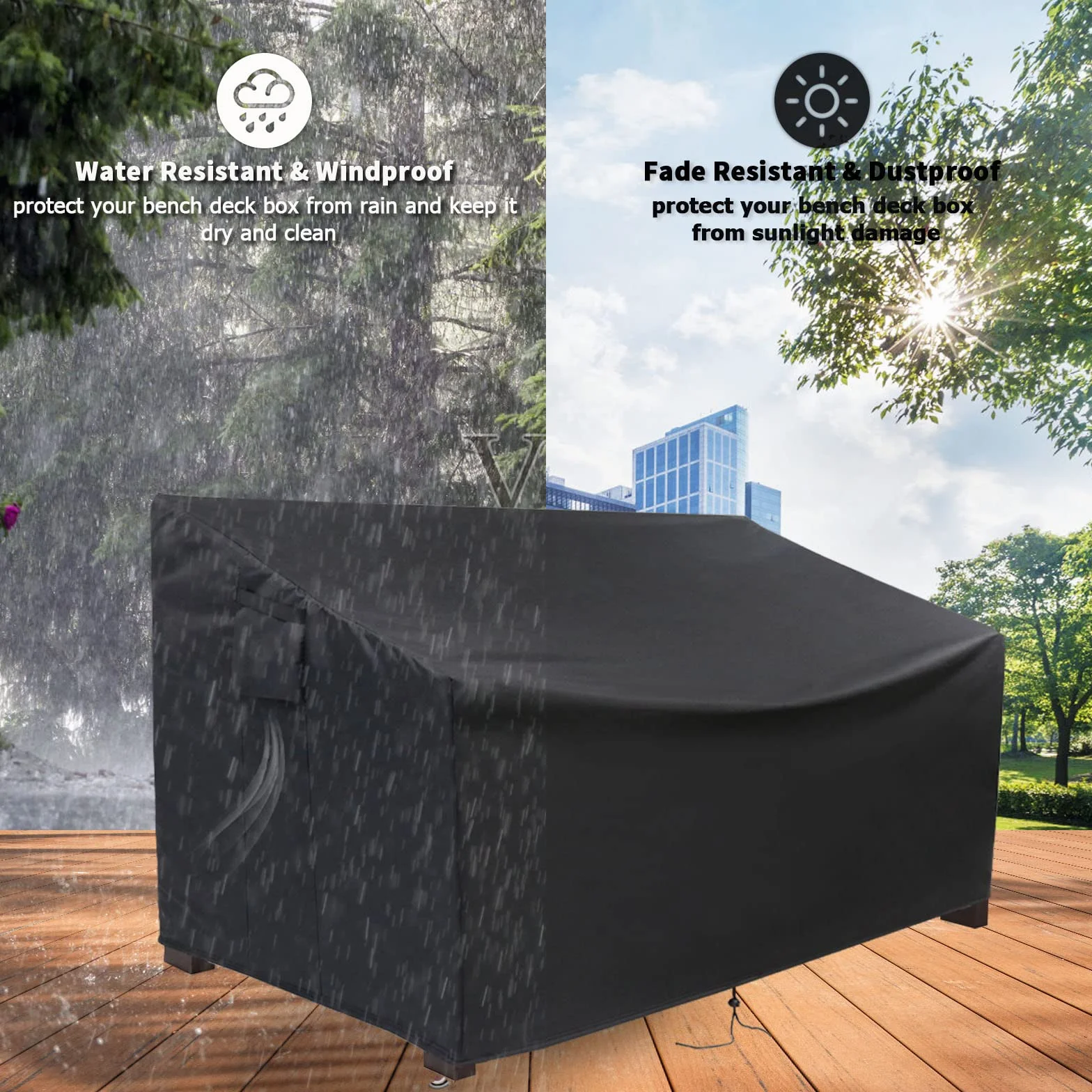 Housse de banc de rangement d'extérieur Keter 200 litres imperméable pour terrasse
