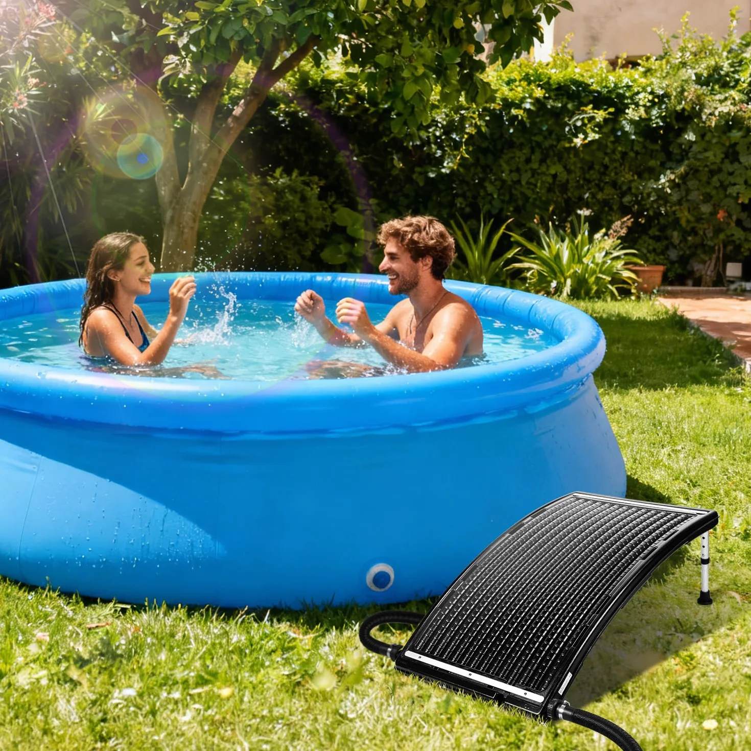 Chauffage solaire pour piscine 10000 L/H, Collecteur solaire 110x65x35 cm réglable