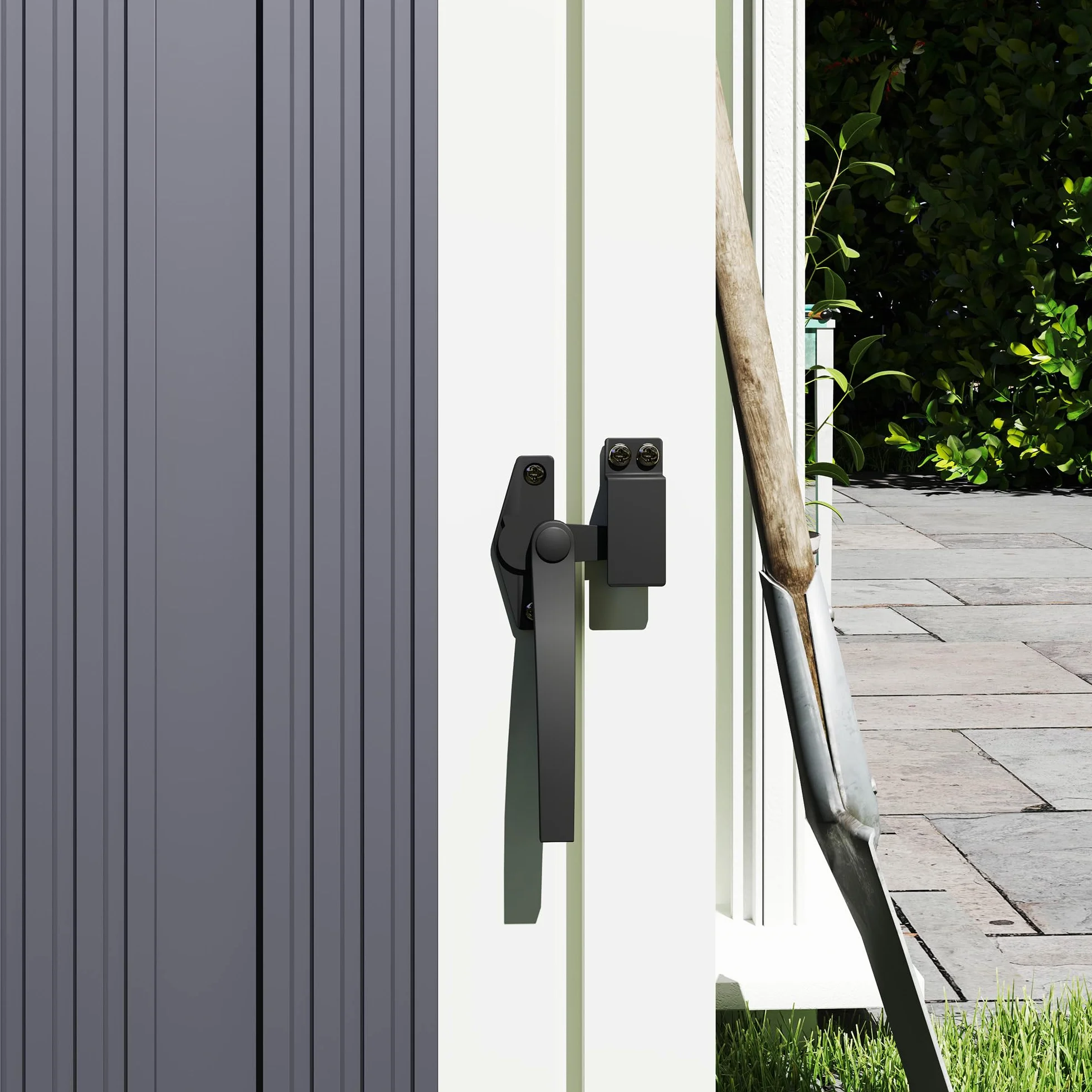 Outsunny Cache Poubelle extérieur 240L Acier galvanisé 146x81x122 cm Gris foncé