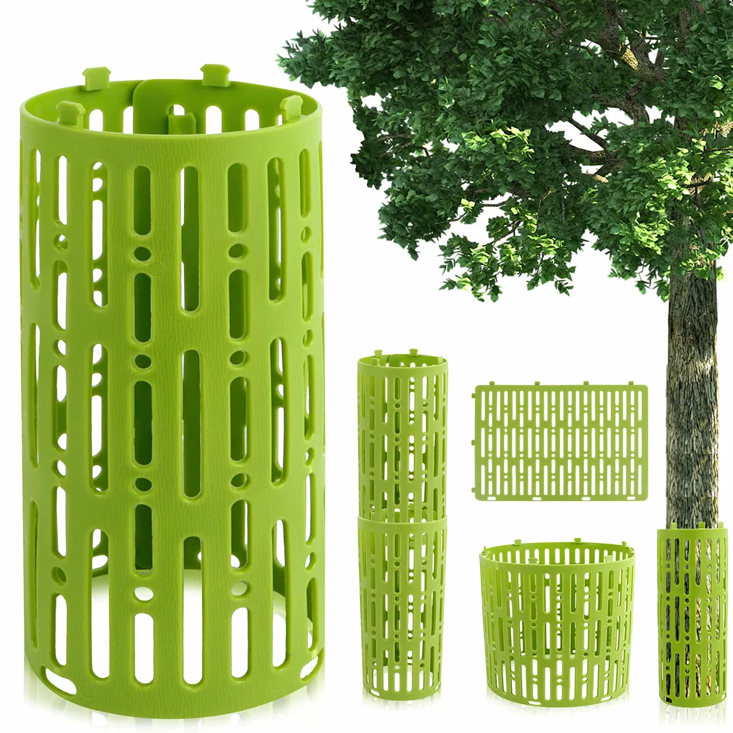 Protections pour Tronc d'arbre 20x30cm 8Pcs Taille Réglable avec Trous d'Aération Anti-Rongeurs