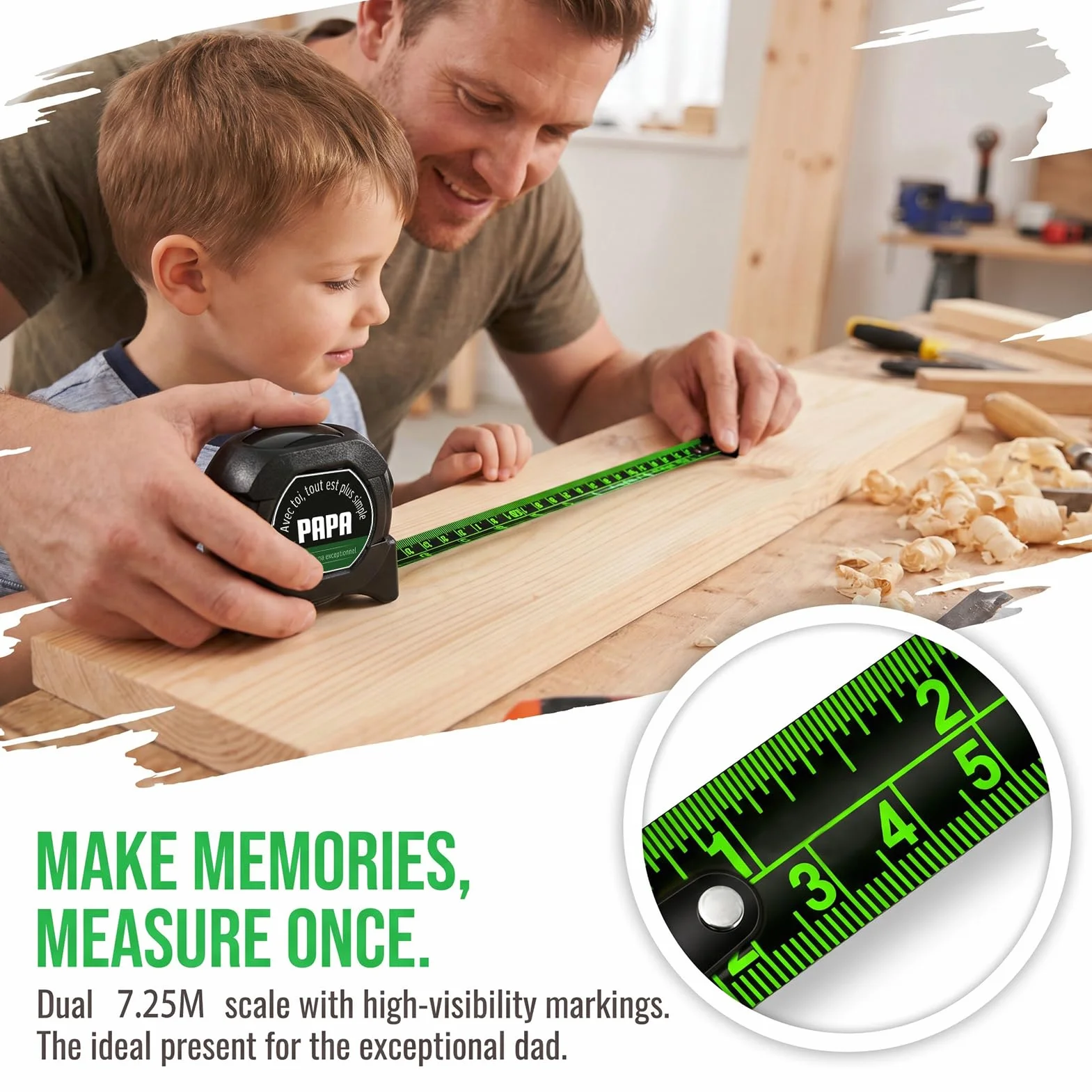 Formemory Mètre Ruban 7.5m Cadeau Fête des Pères Original
