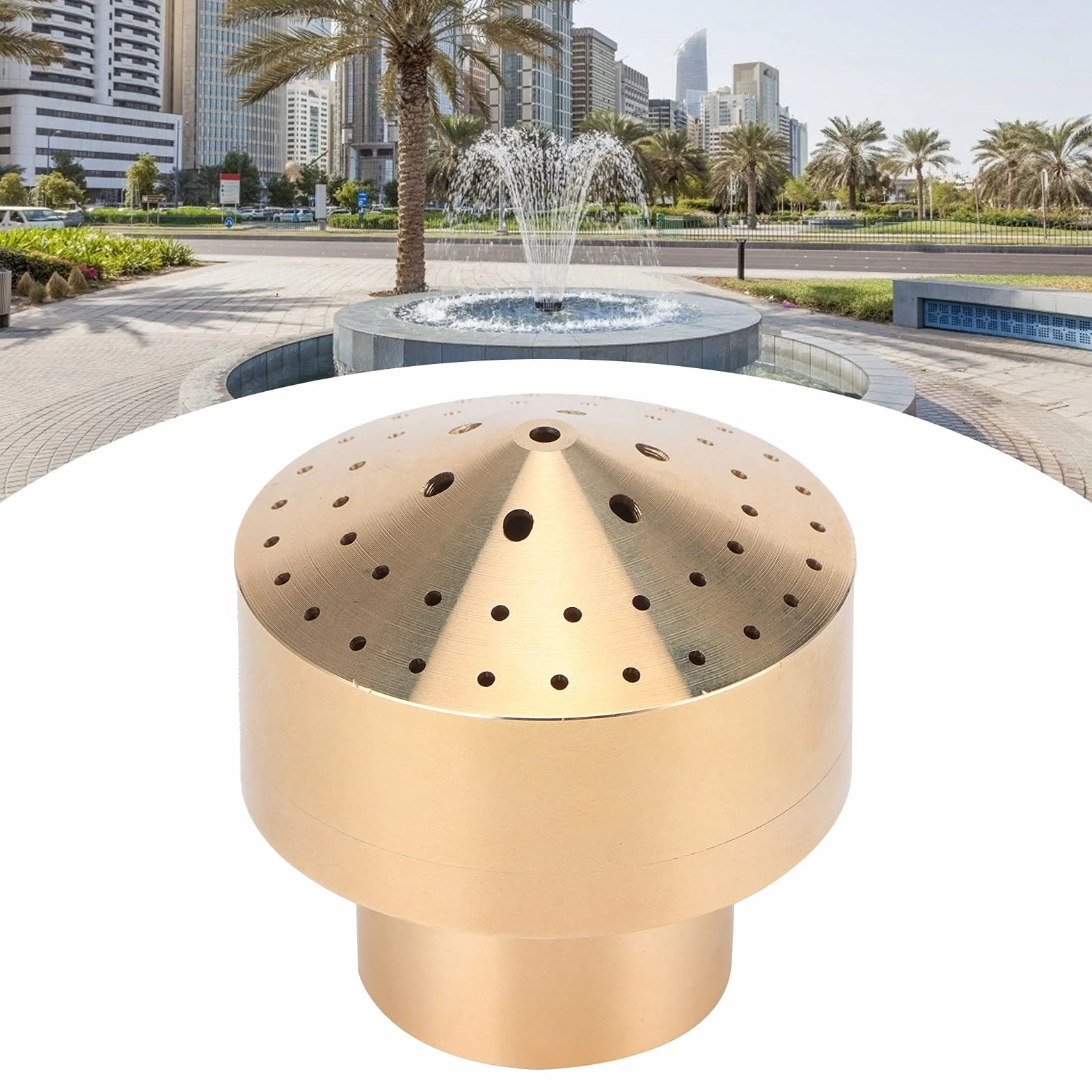 Tbest Tête d'arrosage Buse Fontaine Laiton G1/2 Filetage Femelle 20mm Spray Paysager Jardin Effet Feu d'artifice Résistant Haute Pression