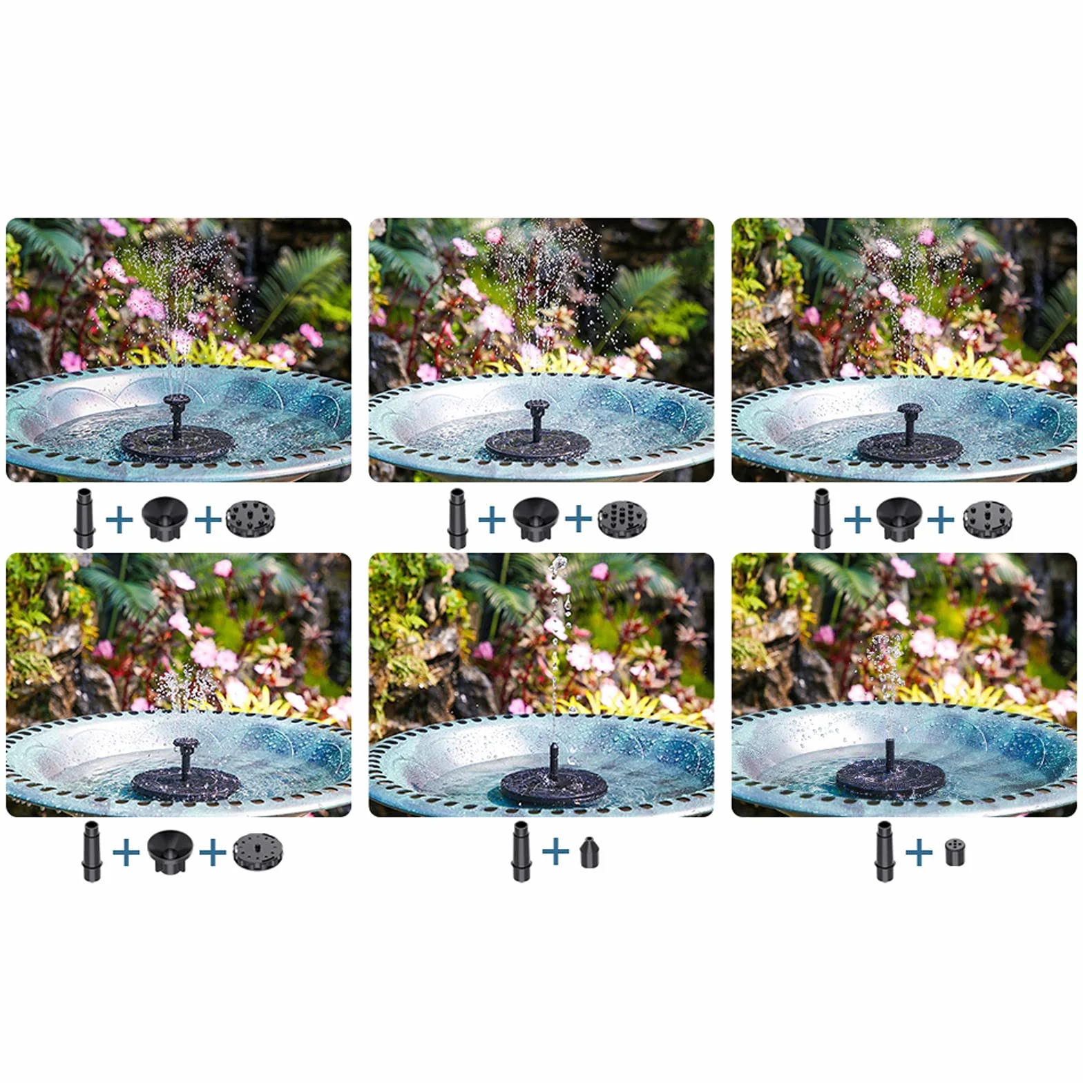 Fontaine Solaire Jet d'Eau Flottant Pompe Extérieure pour Bassin Jardin Piscine