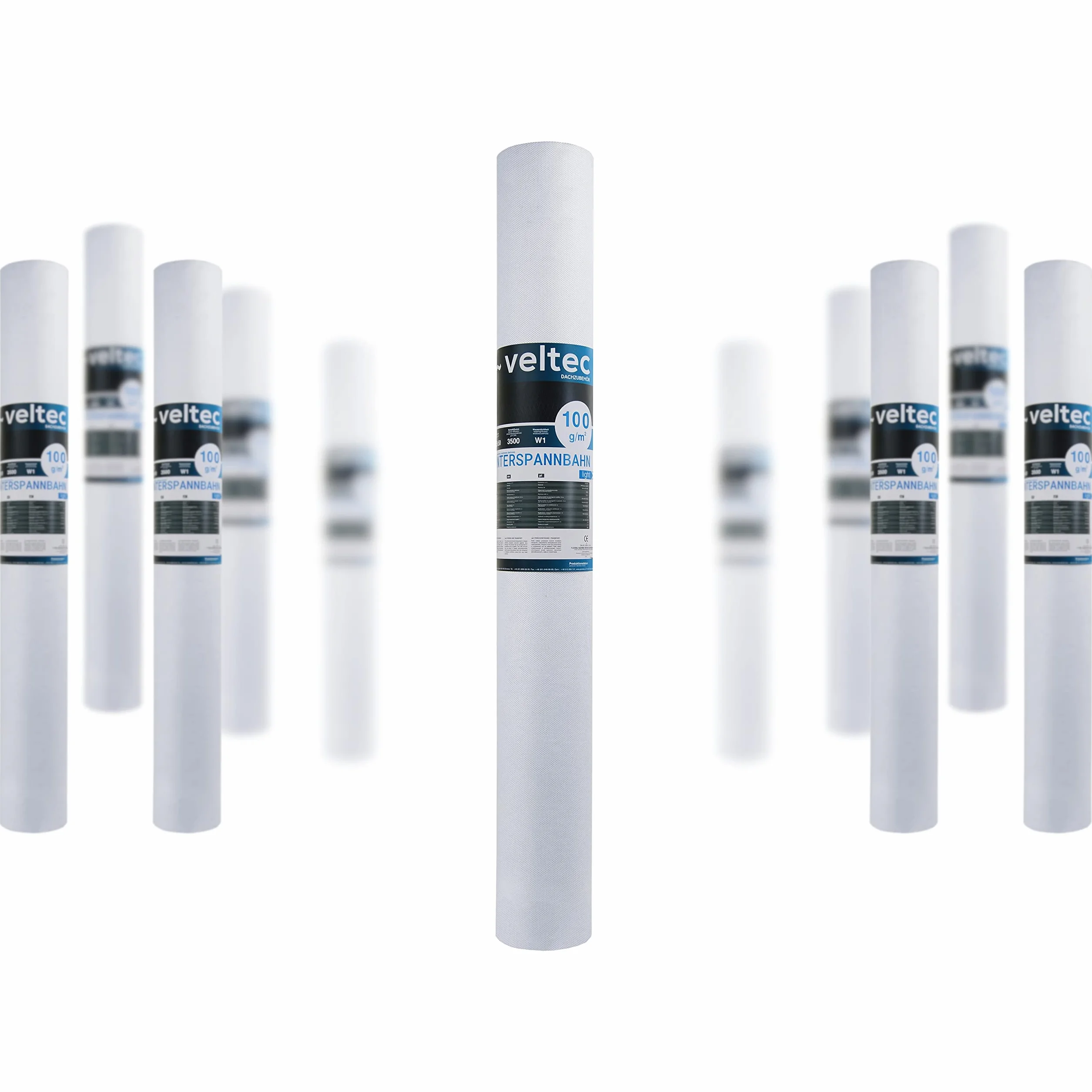 Écran de sous-toiture Veltec 100 Light Sd=0,03 m 100 g/m² (75 m²) membrane de toiture 3 couches