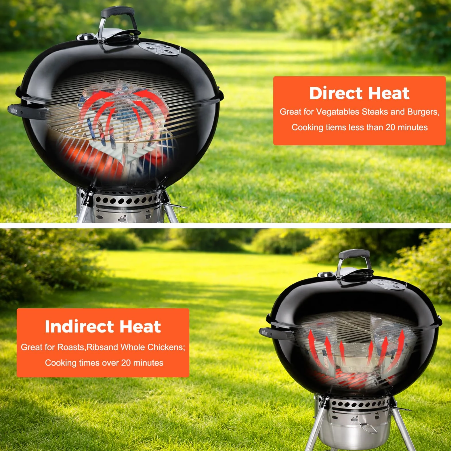 QuliMetal Char-Basket Paniers à Charbon pour Weber 7403 – Compatible BBQ 47,6 & 67 cm, Lot de 2