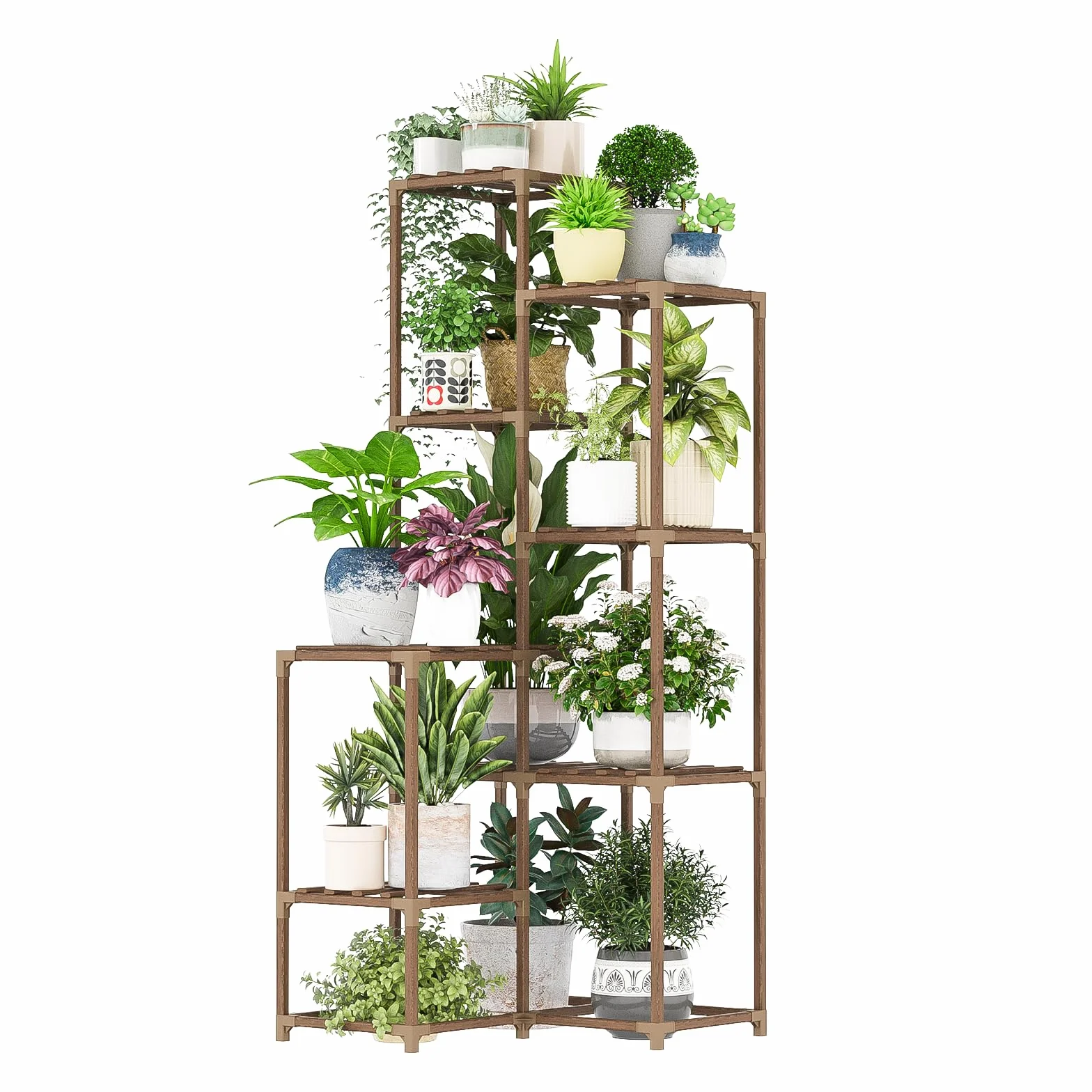Bamworld Étagère d'angle pour plantes 138,9 cm bois intérieur extérieur