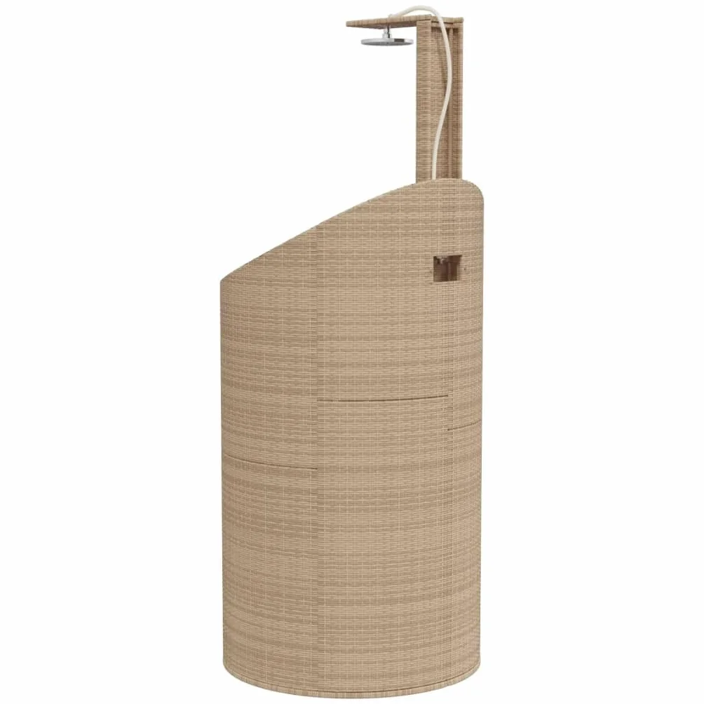 vidaXL Douche d'Extérieur Résine Tressée Bois Acacia Beige