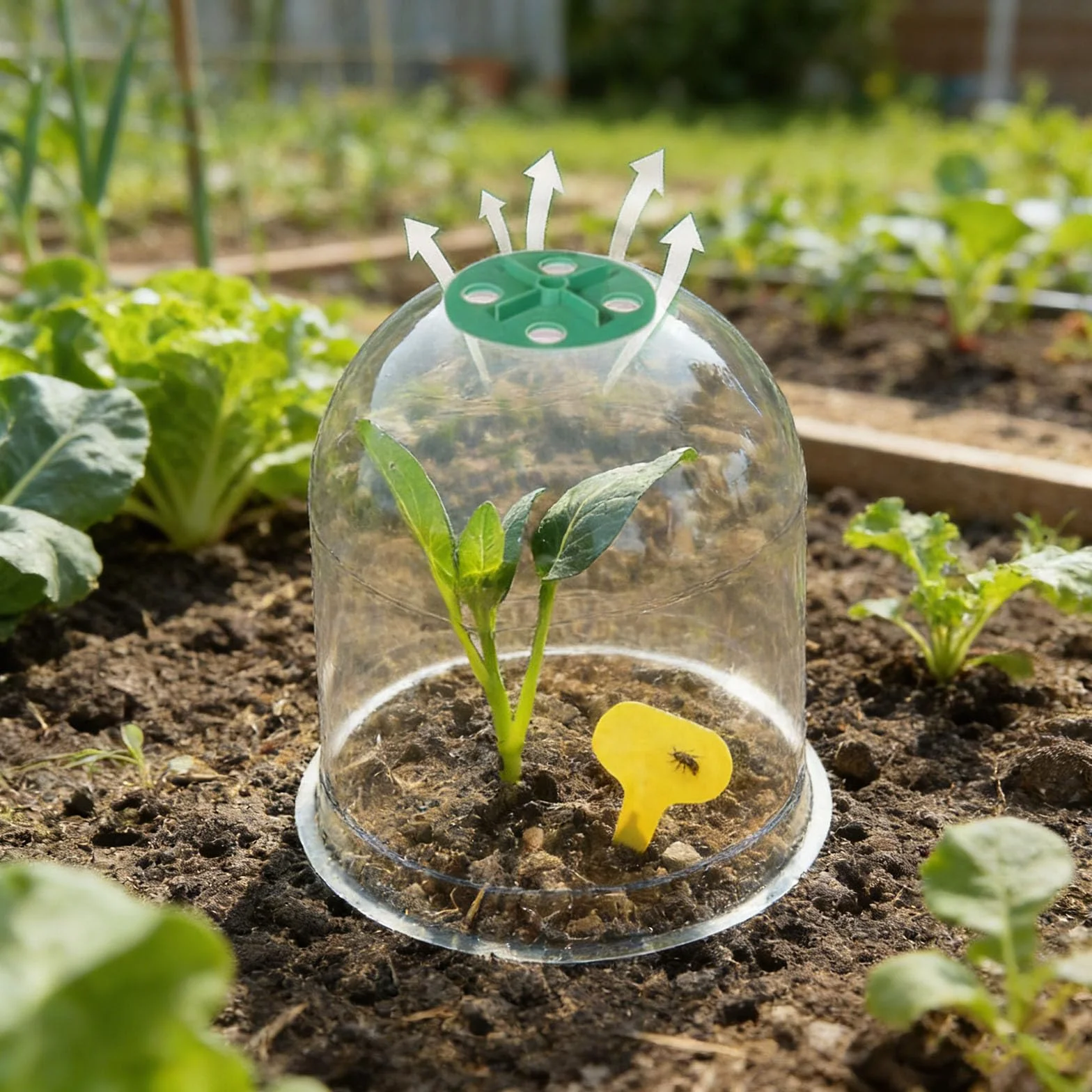 Cloche pour Plantes de Jardin 10 Pièces Protection Pluie Gel Ventilation Extérieur Blanc