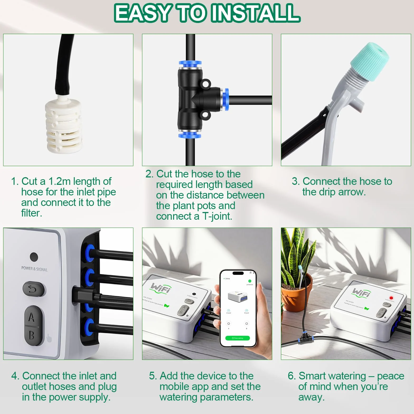Système d'arrosage automatique double circuit Wi-Fi, kit irrigation goutte-à-goutte intérieur 20 plantes