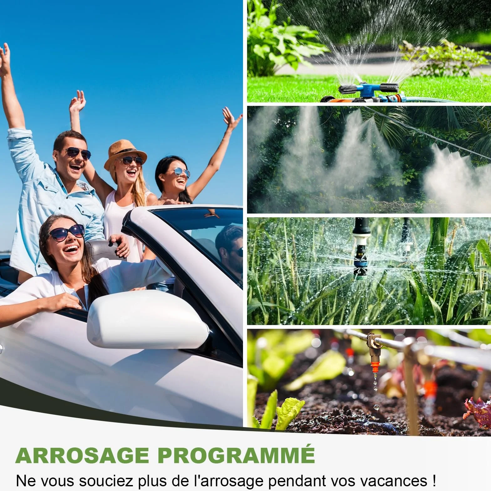 Programmateur Arrosage 2 Voies Grand écran LCD Arrosage Automatique Jardin