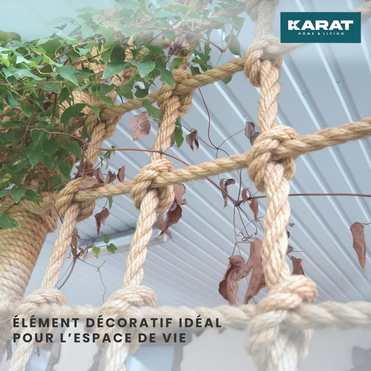 KARAT - Corde en Jute Torsadée - 100% Naturelle et Extra Solide - Idéale pour l'escalade, Le Sport, la Décoration de Jardin et Les Travaux Manuels - Diamètre 20mm, 50 Mètres
