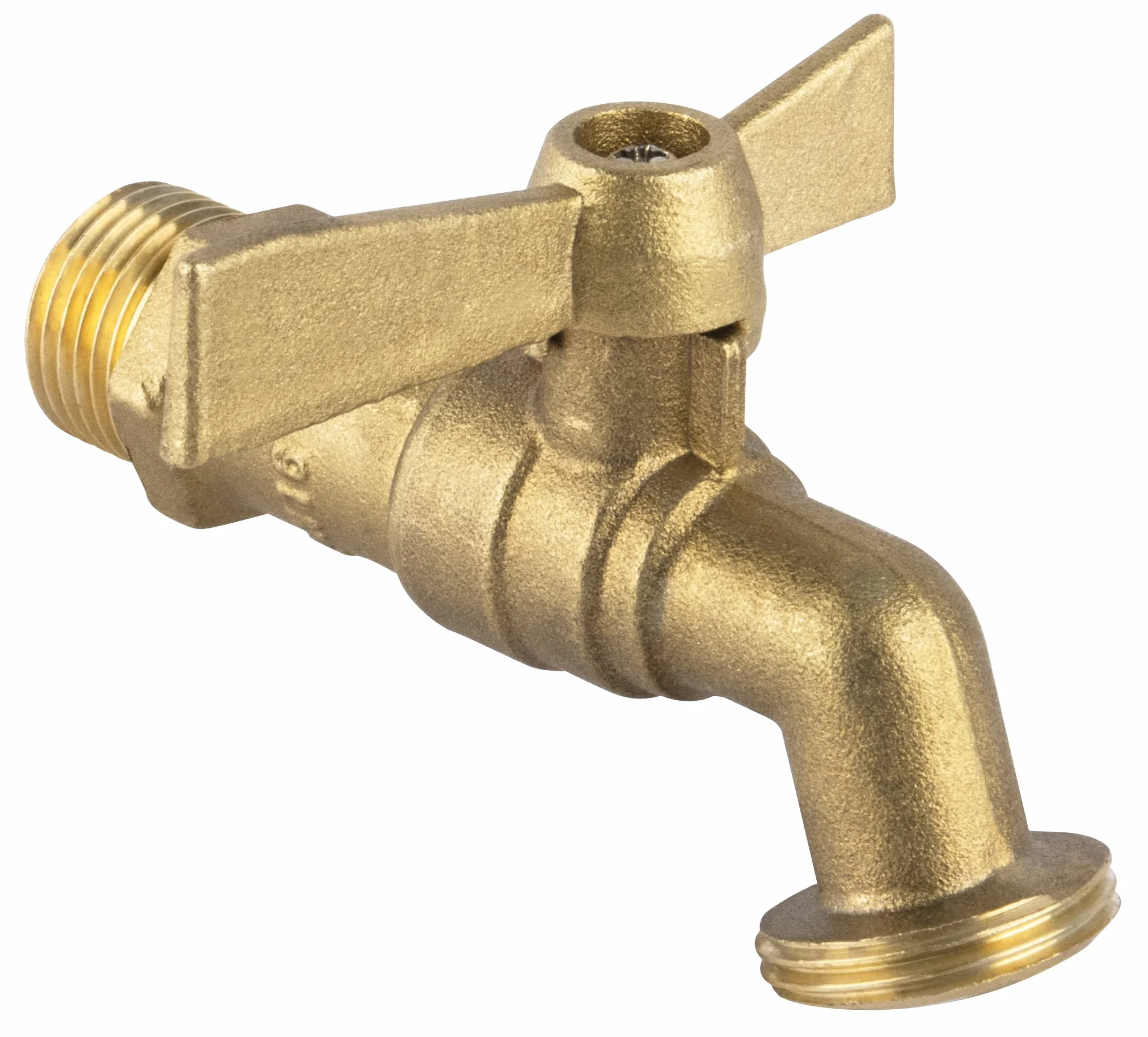 Boutté R15P Robinet de jardin laiton 1/4 tour 15 x 21 Nez 20 x 27 Manette papillon