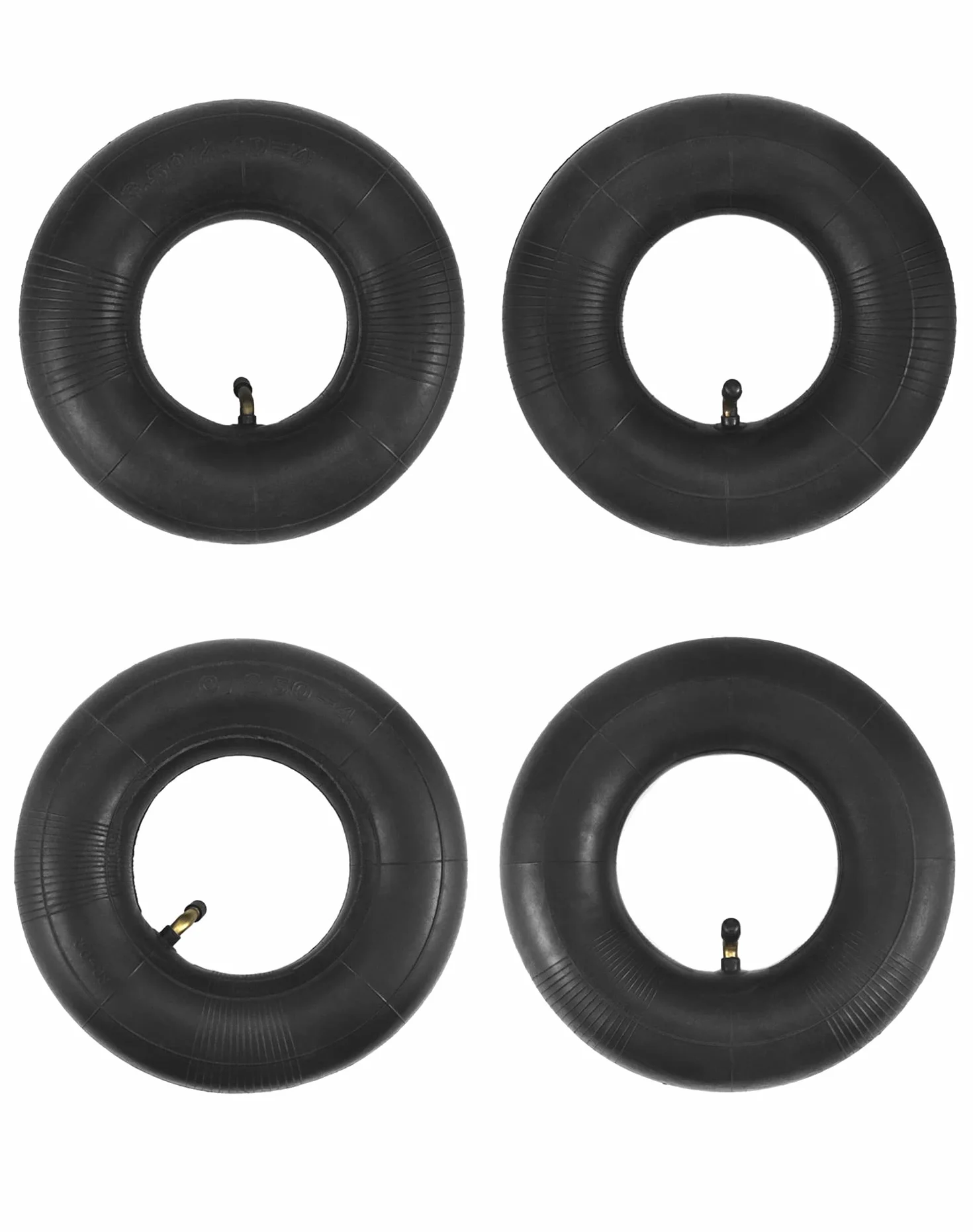 QWORK 2 pièces 4.10/3.50-4 Chambre à air pour tondeuses à gazon, valve pliée