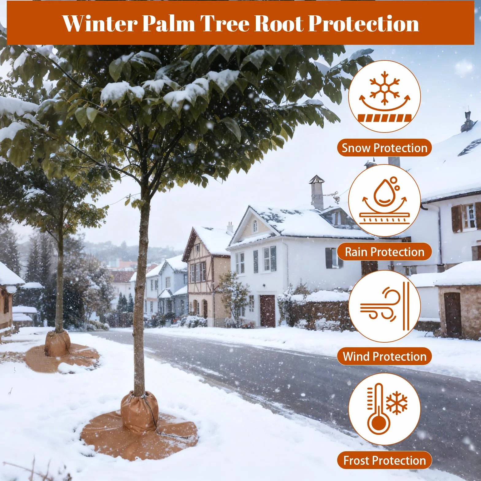 LURICO Protection Hivernale pour Palmiers, Couverture Antigel des Racines 3 Couches, Ø 100 cm