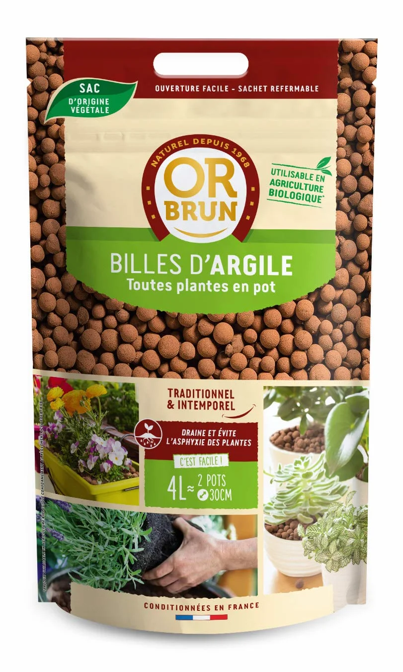 Billes d'argile 4L - Paillage - Agriculture Biologique - Sachet Refermable