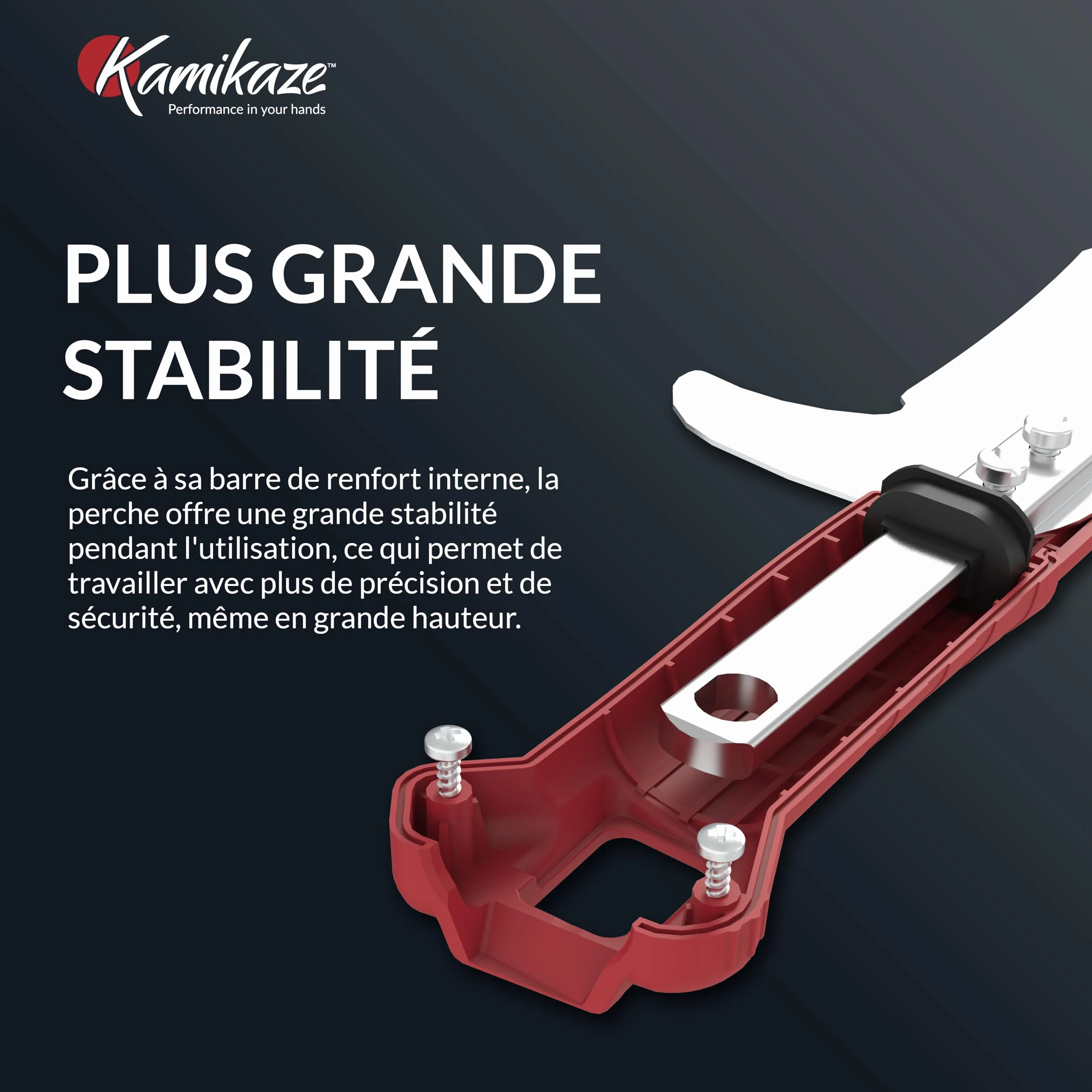 Kamikaze Kit d’Élagage en Hauteur 3 en 1 de 6m – Coupe-Branche Télescopique avec Sécateur Télescopique + Scie Télescopique, Tête Rotative, Attache Rapide, Compatible avec Outils Wolf (3 x 2 m)
