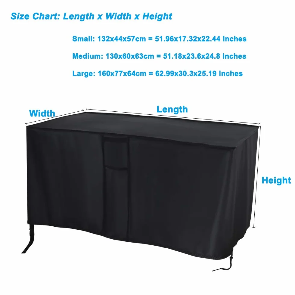 Boîte de rangement de jardin imperméable 132 x 44 x 57 cm Noir