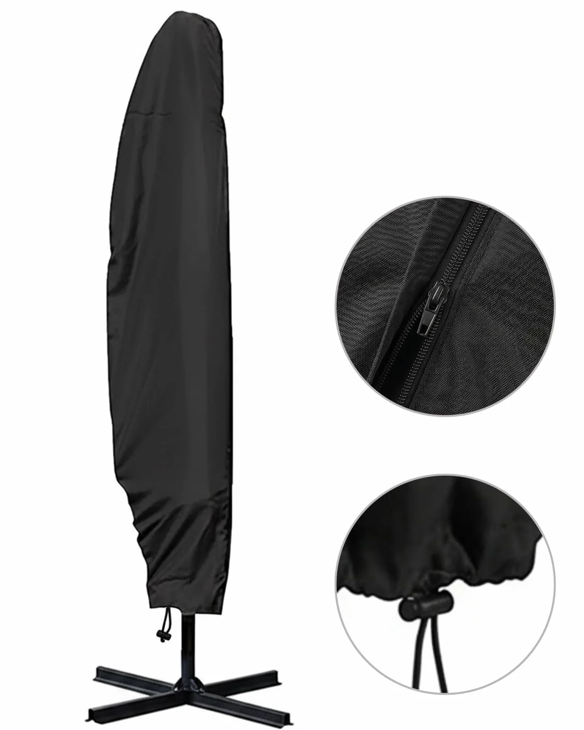 Housse Parasol Déporté Imperméable Oxford Anti-UV 265cm Protection Jardin Terrasse