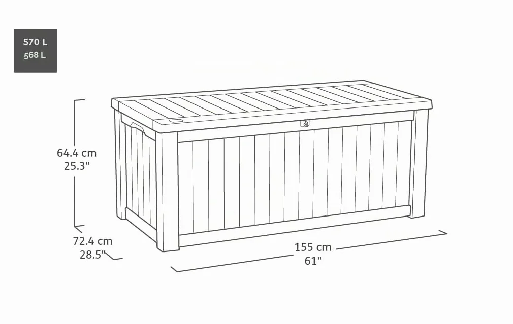 KETER Coffre de rangement extérieur ROCKWOOD 570 litres