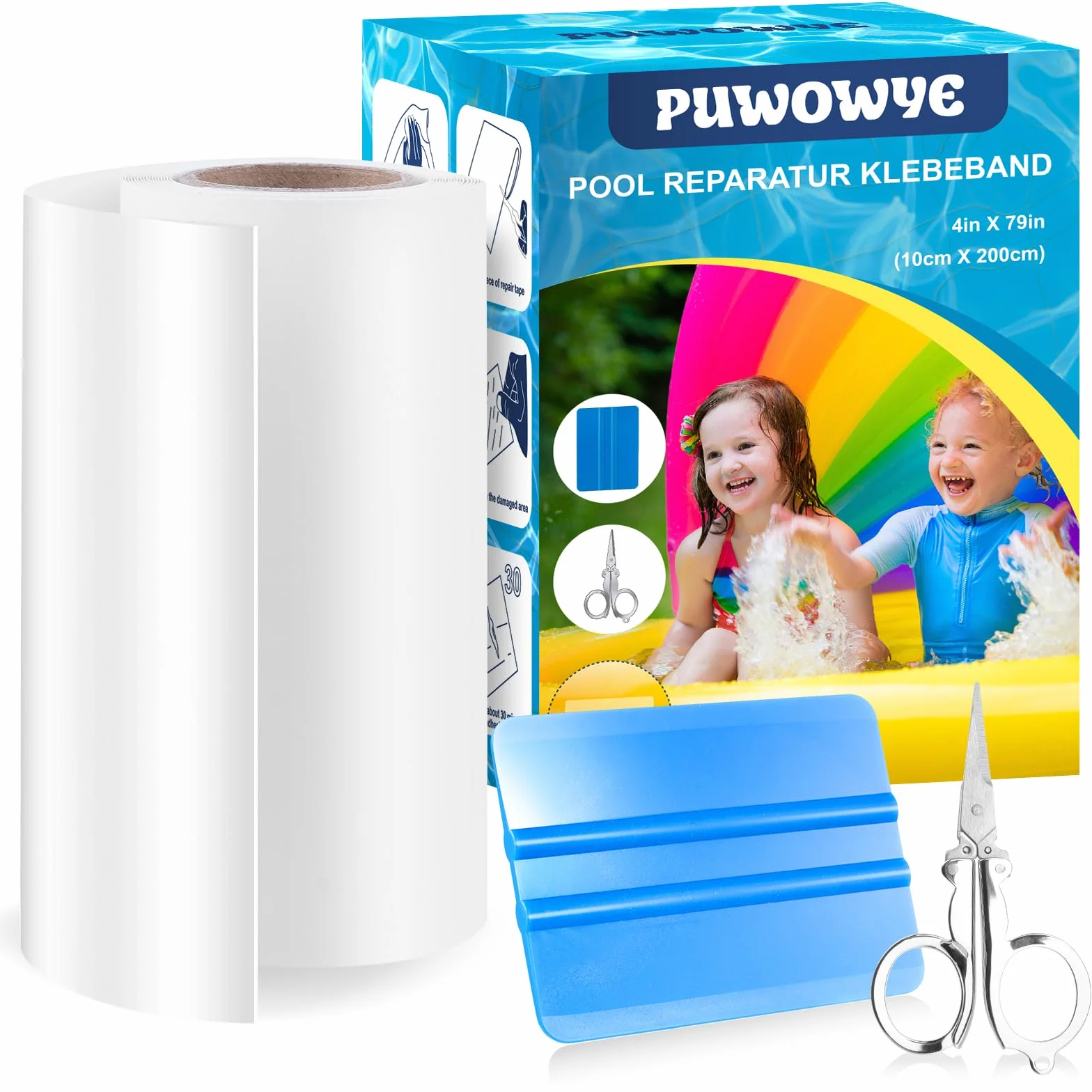 Kit Réparation Piscine Liner 10 cm x 200 cm Rustine Piscine