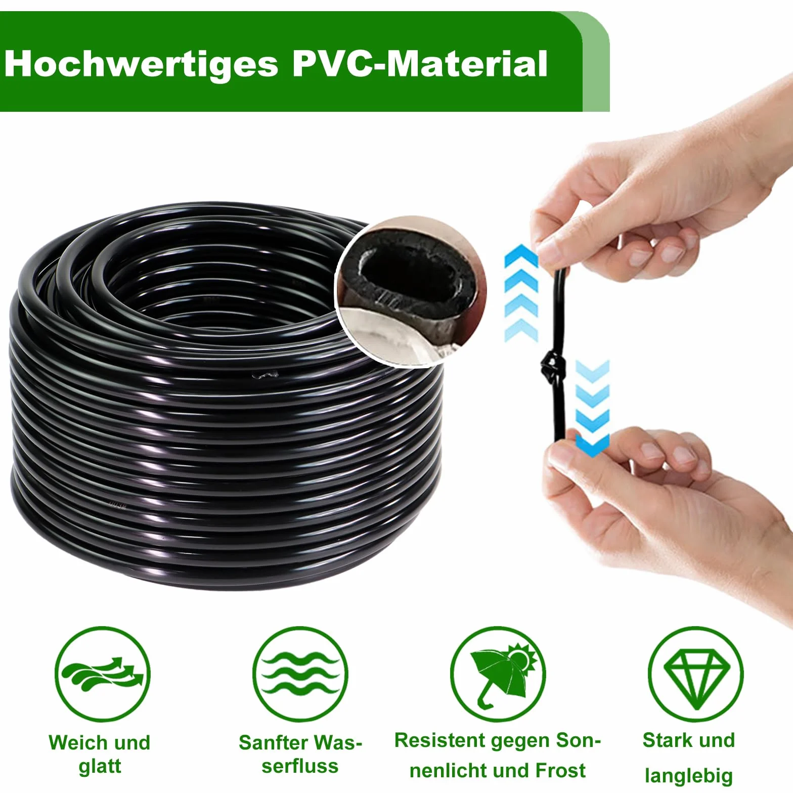 Automatic Irrigation System Micro Hose 4/7mm 40m Drip Irrigation Hose Agriculture Kit with Connectors and Drippers