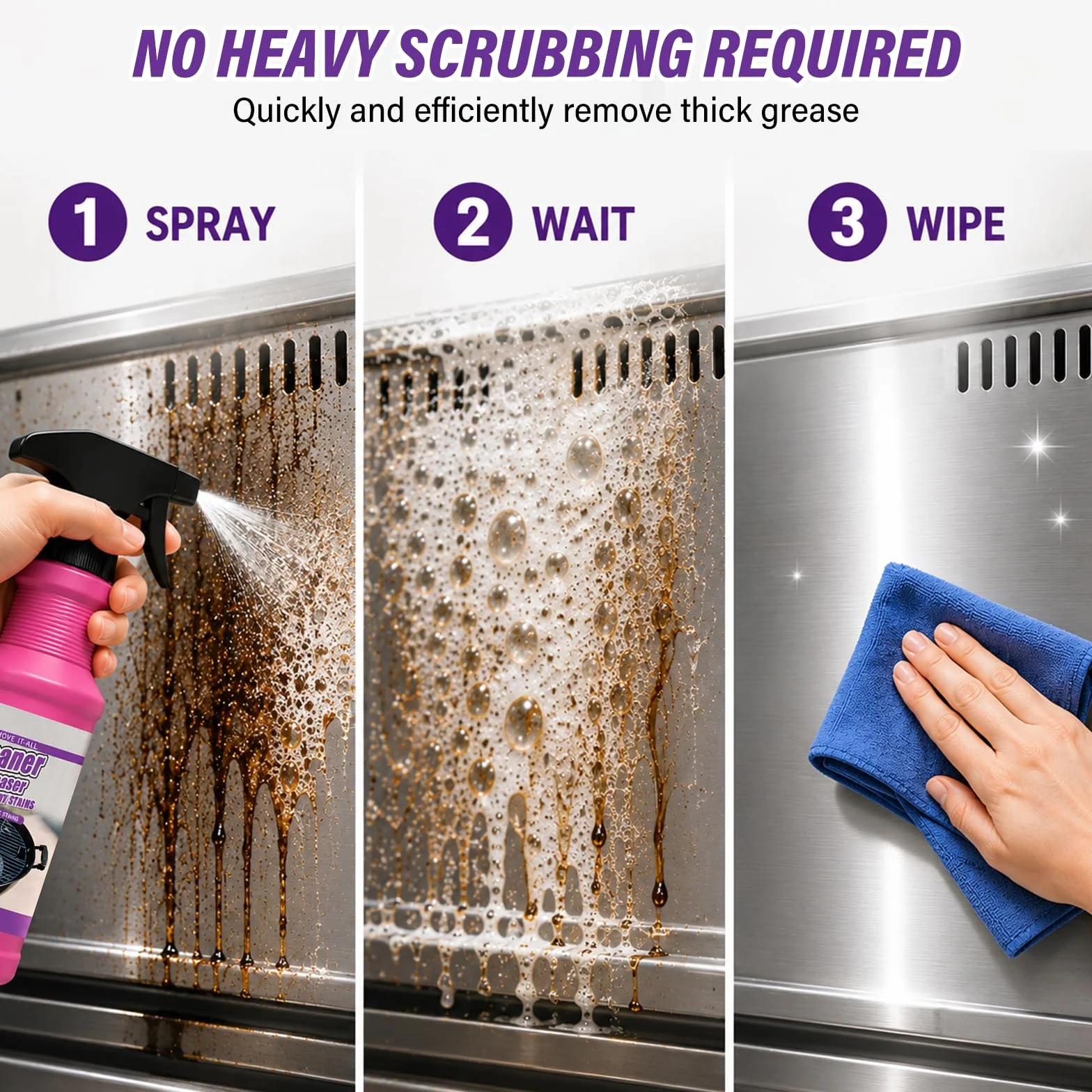 Nettoyant Barbecue Spray 120ml Dégraissant Cuisine Puissant pour Grilles Cuisson Four Plancha