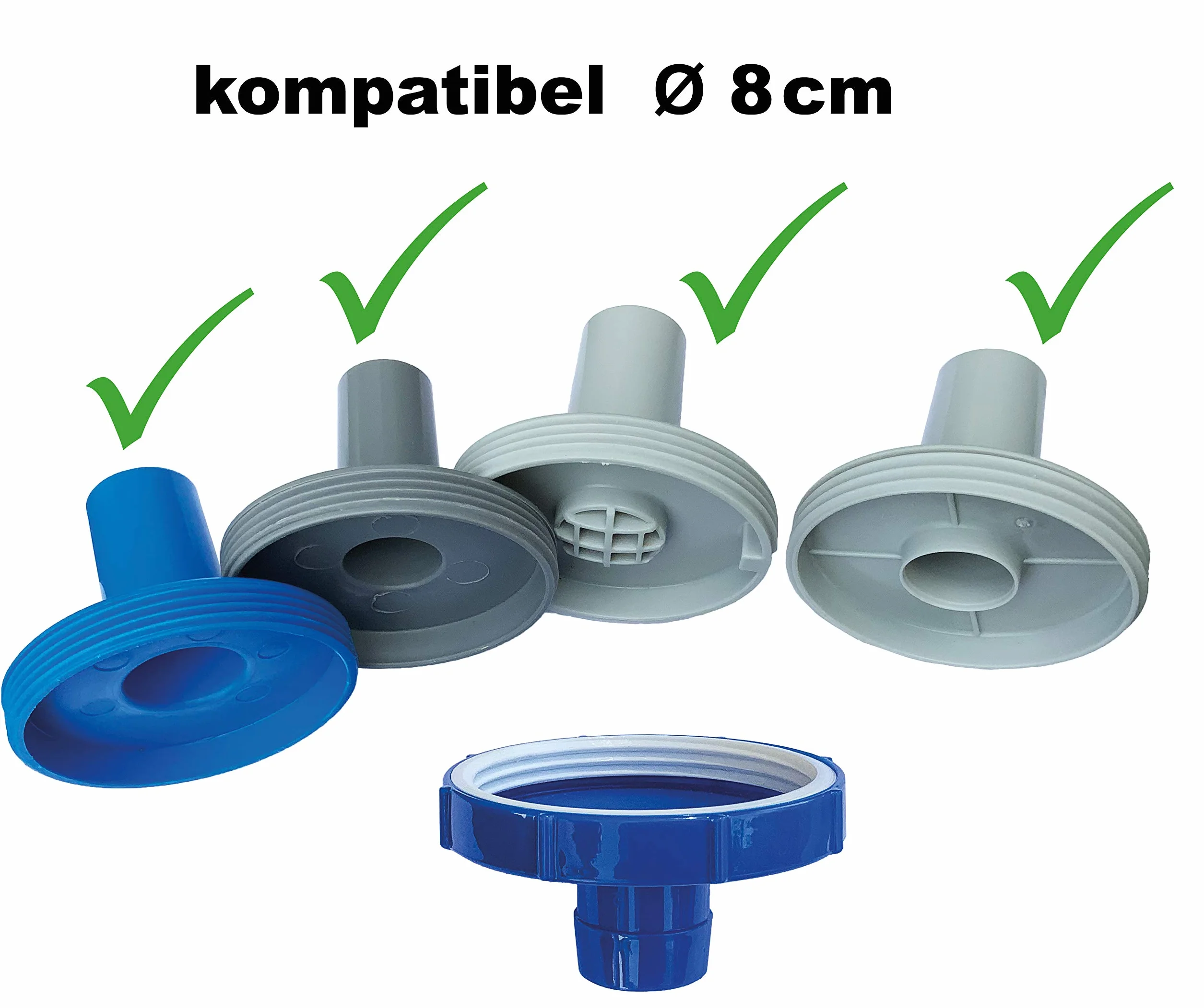 Adaptateur universel aspirateur sol raccord vis 80 mm 82 mm 88 mm tuyau 32 mm bleu blanc