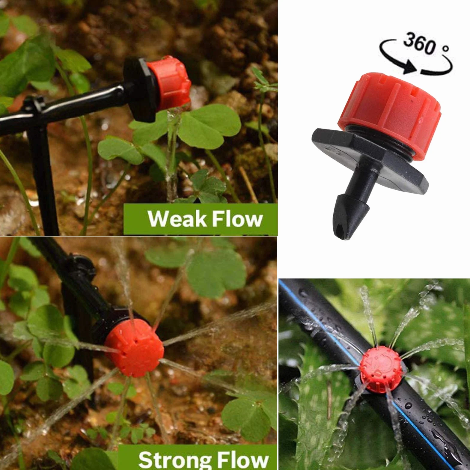 HOINCO Buse De Goutteur D'Irrigation Réglable 360 Degrés, Arroseurs Goutte à Goutte pour Tubes 4 mm ID, 200 Pièces