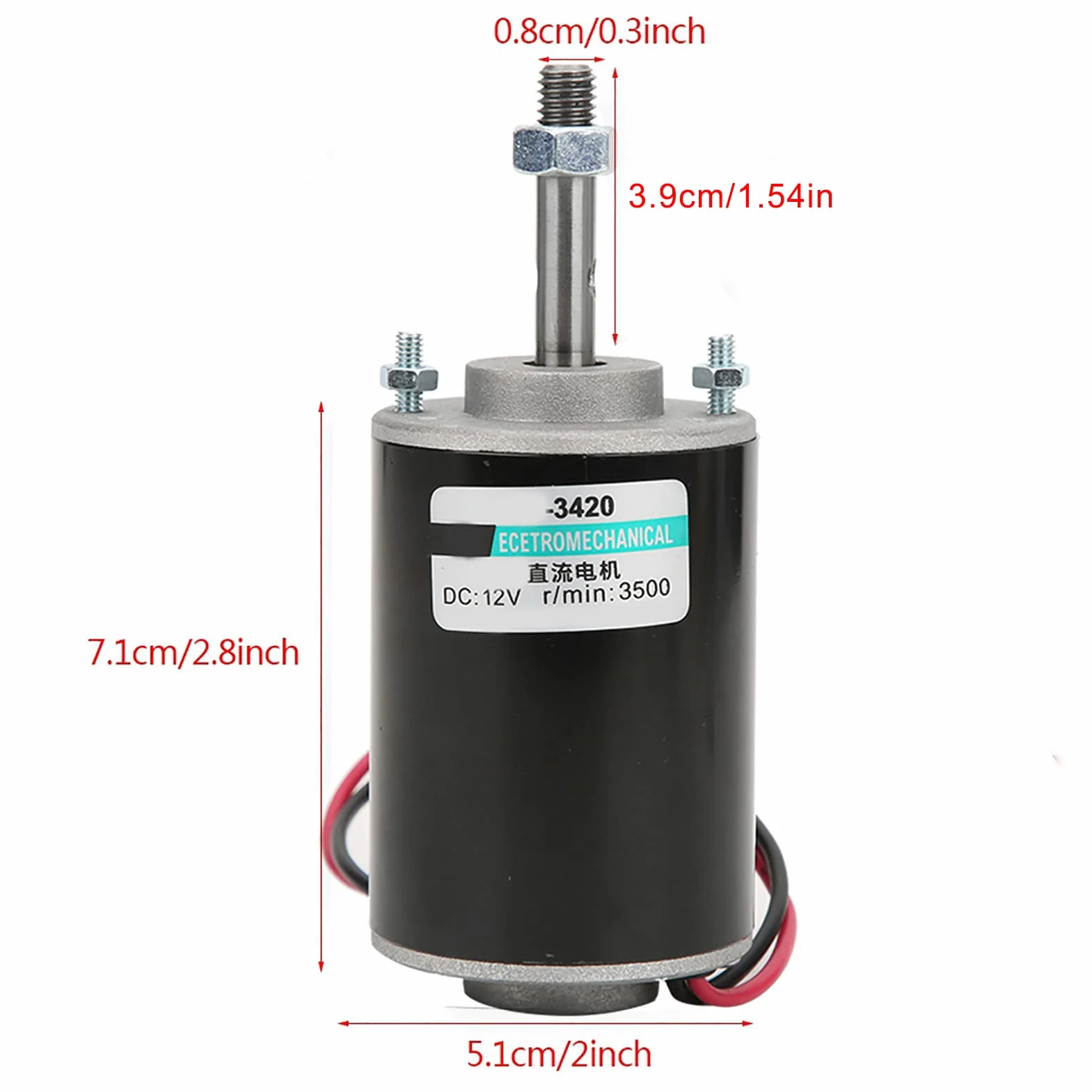 Moteur Générateur 12V 24V Moteur à Courant Continu 200W Moteur à Courant Continu à Aimant Permanent Haute Vitesse à Faible Bruit Cw Ccw Mini Moteurs électriques Brossés 30W (12V3500 tr/min)