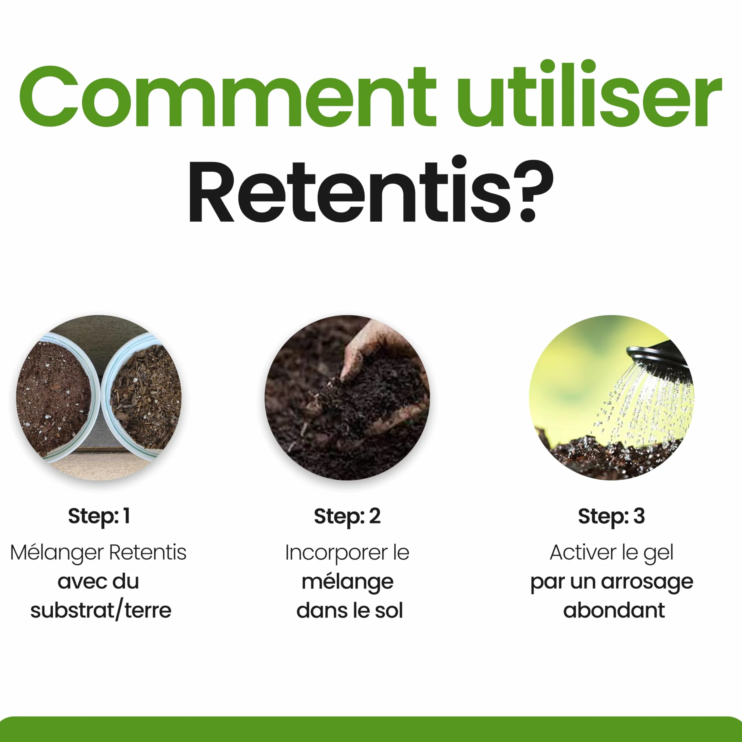 Hydrogel écologique en bois 750g pour 40L terre stockage d'eau anti-sécheresse