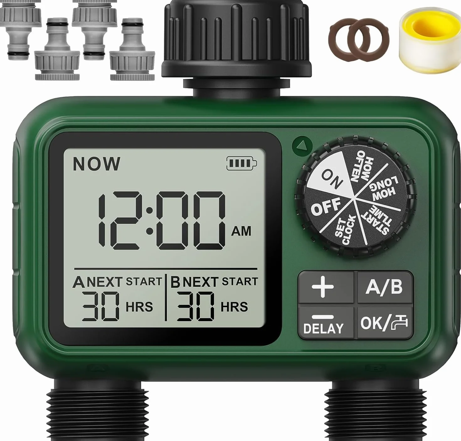 Programmateur Arrosage 2 Voies Grand écran LCD Arrosage Automatique Jardin