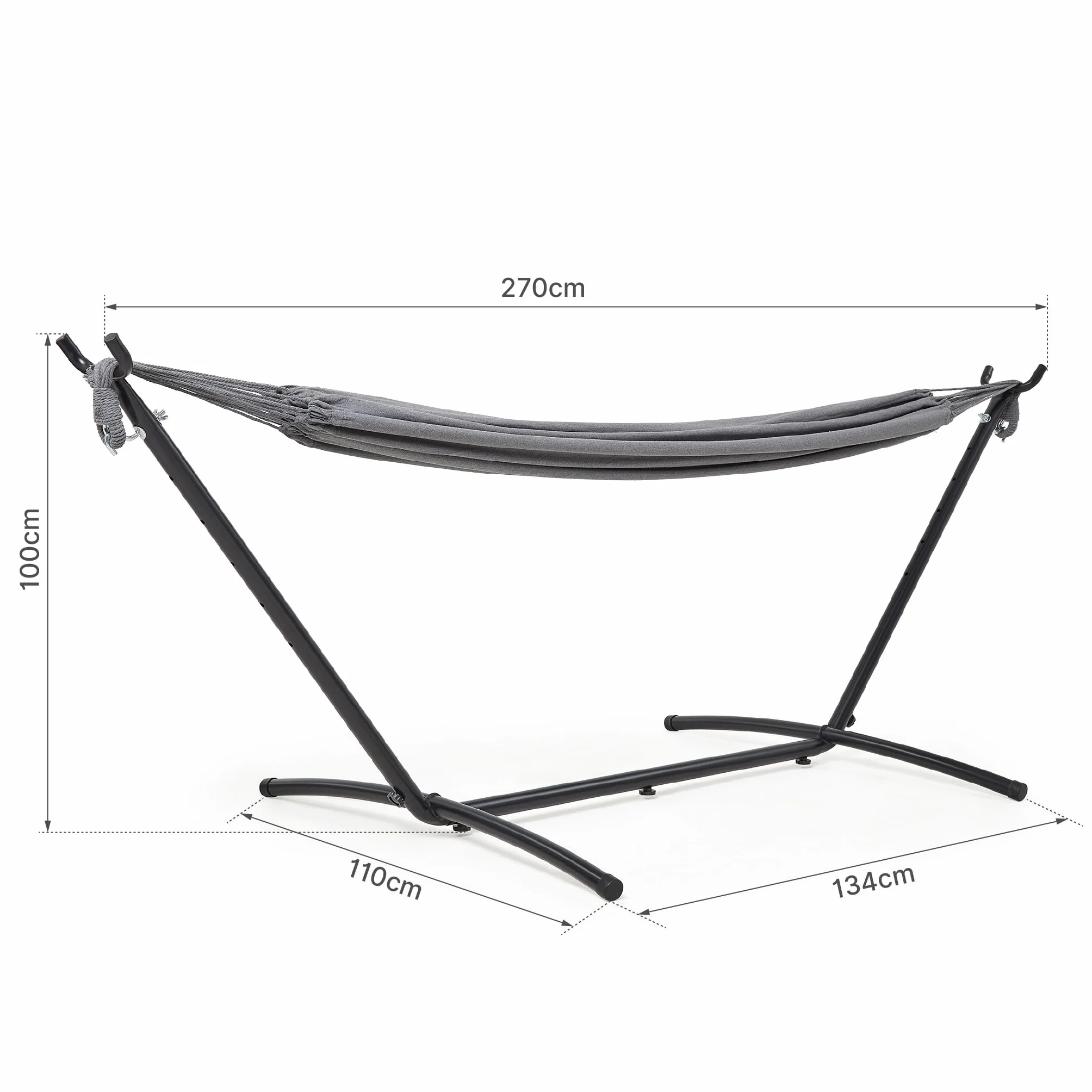 Mondeer Hamac avec Support d'extérieur de Camping Portable, 200 kg Capacité de Charge, Grise
