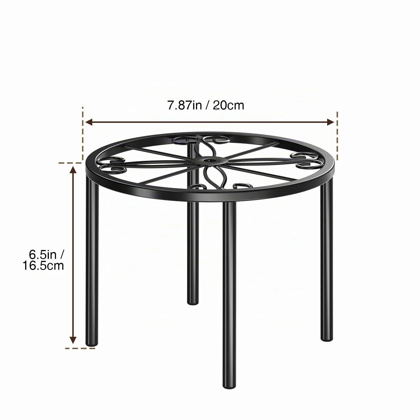 Ensemble de 2 supports pour plantes 20 cm en métal - Support pour fleurs