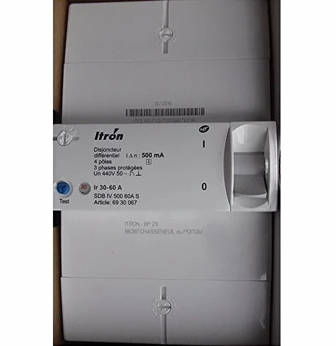 Itron 400029 - Disjoncteur de Branchement EDF type 4P - 30-60A - 500mA - Sélectif - SDB IV 500 60A S