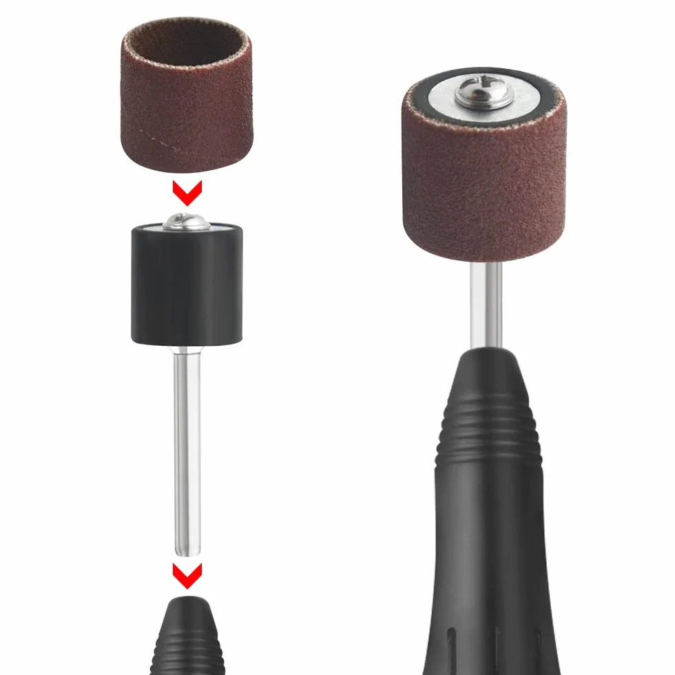 WMYCONGCONG Lot de 252 Jeu de ponceuses à tambour y compris 180 240 320 600 Grits tambours de ponçage avec mandrins pour outil rotatif Dremel