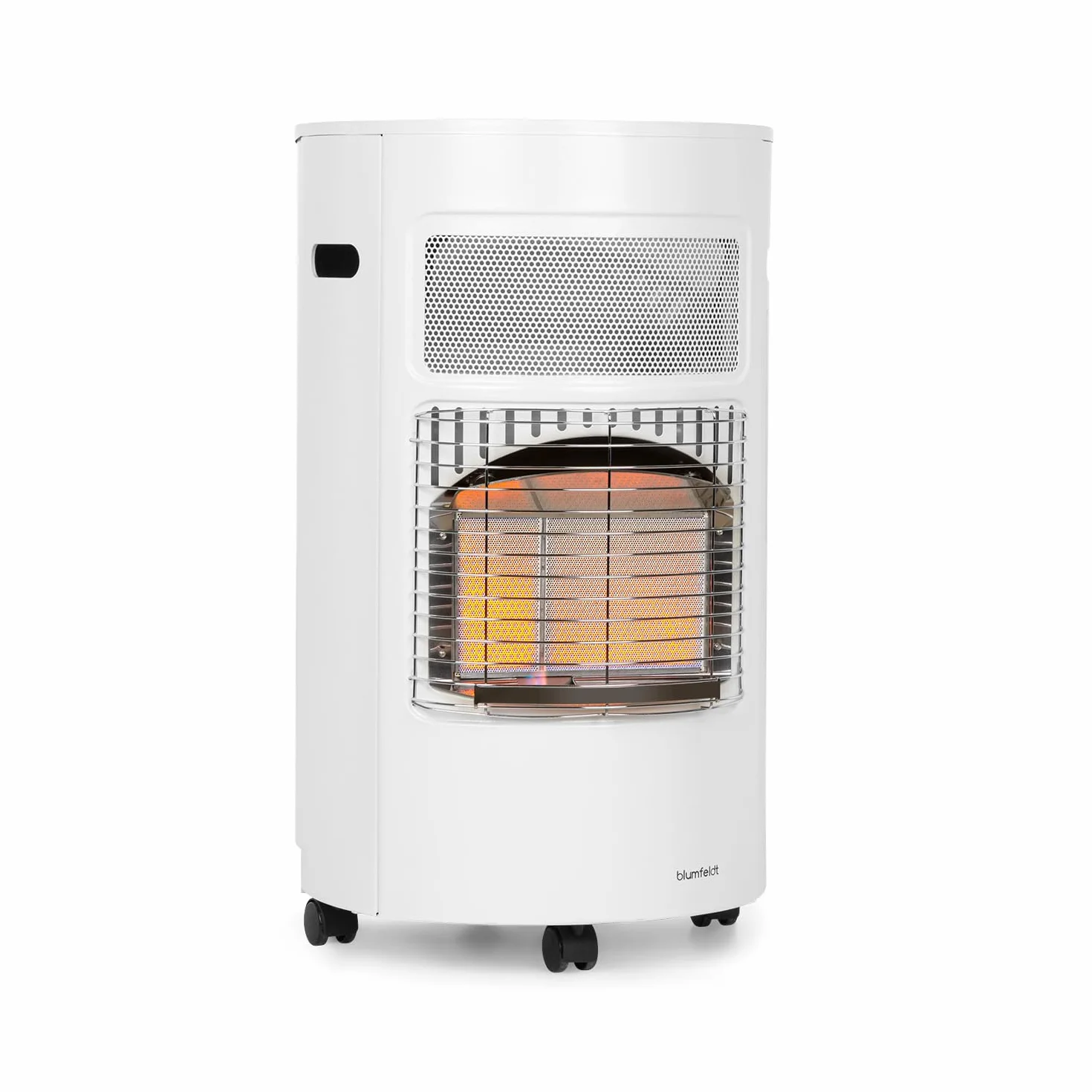 Blumfeldt Bonaparte radiateur à gaz brûleur céramique infrarouge 4,2 KW allumage électrique Blanc