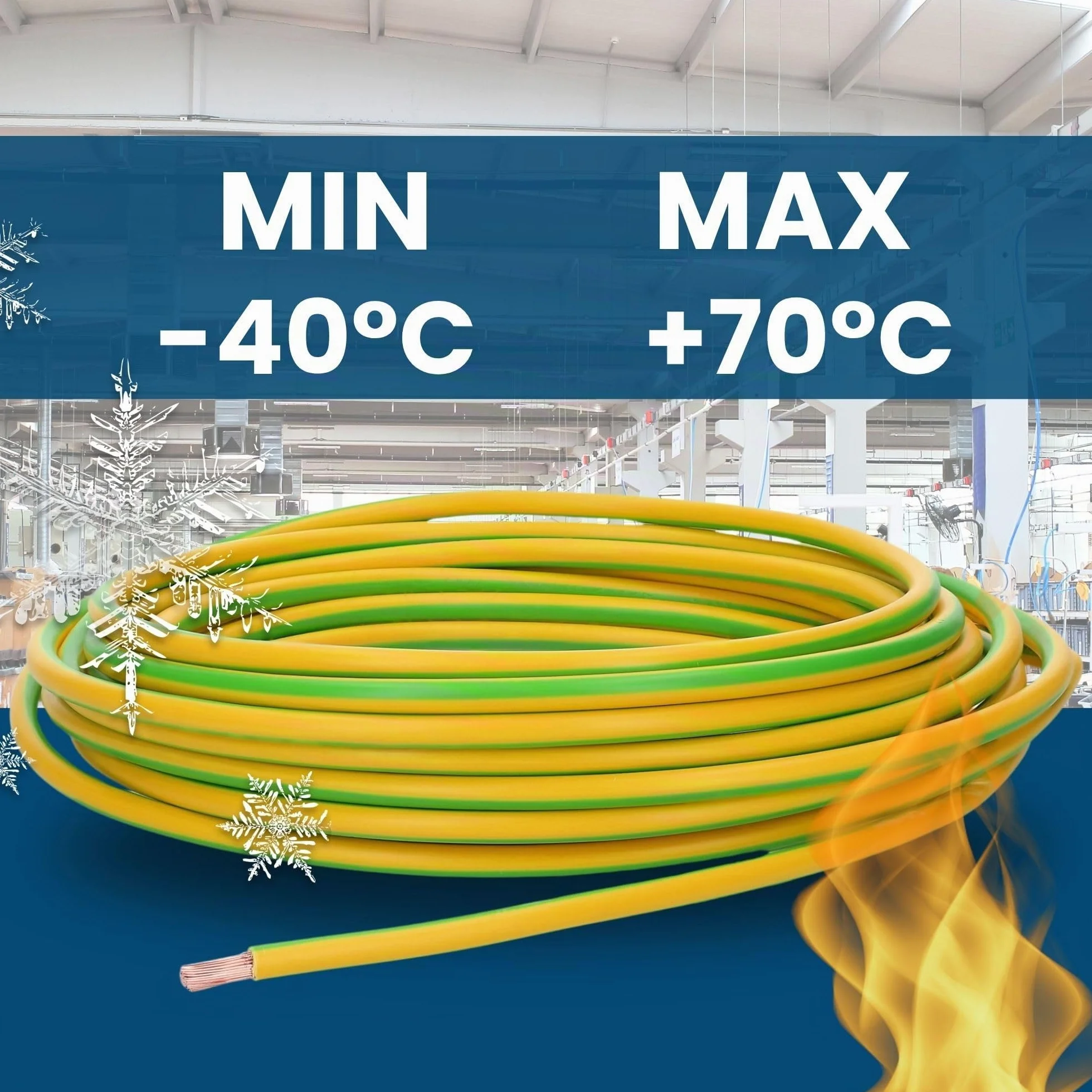 Kalitec Câble de câblage électrique H07V-K 6 mm² vert et jaune - 5 m - Flexible - Câble de terre - Conducteur de protection 6 mm² - Toron en PVC - Câblage fin
