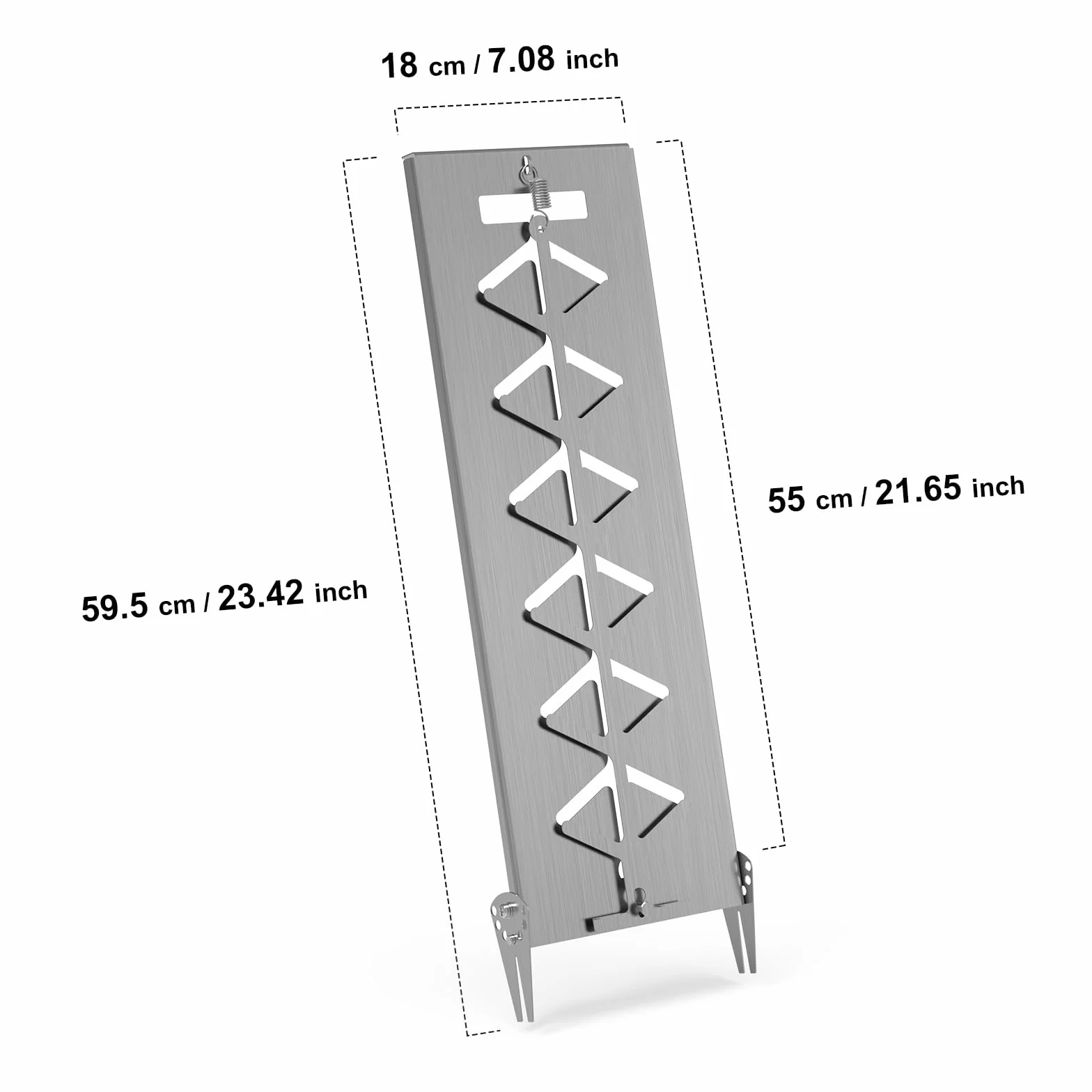 Planche à Saumon INOX avec Support 55x18 cm – Réglable 7 Positions, Lavable au Lave-Vaisselle
