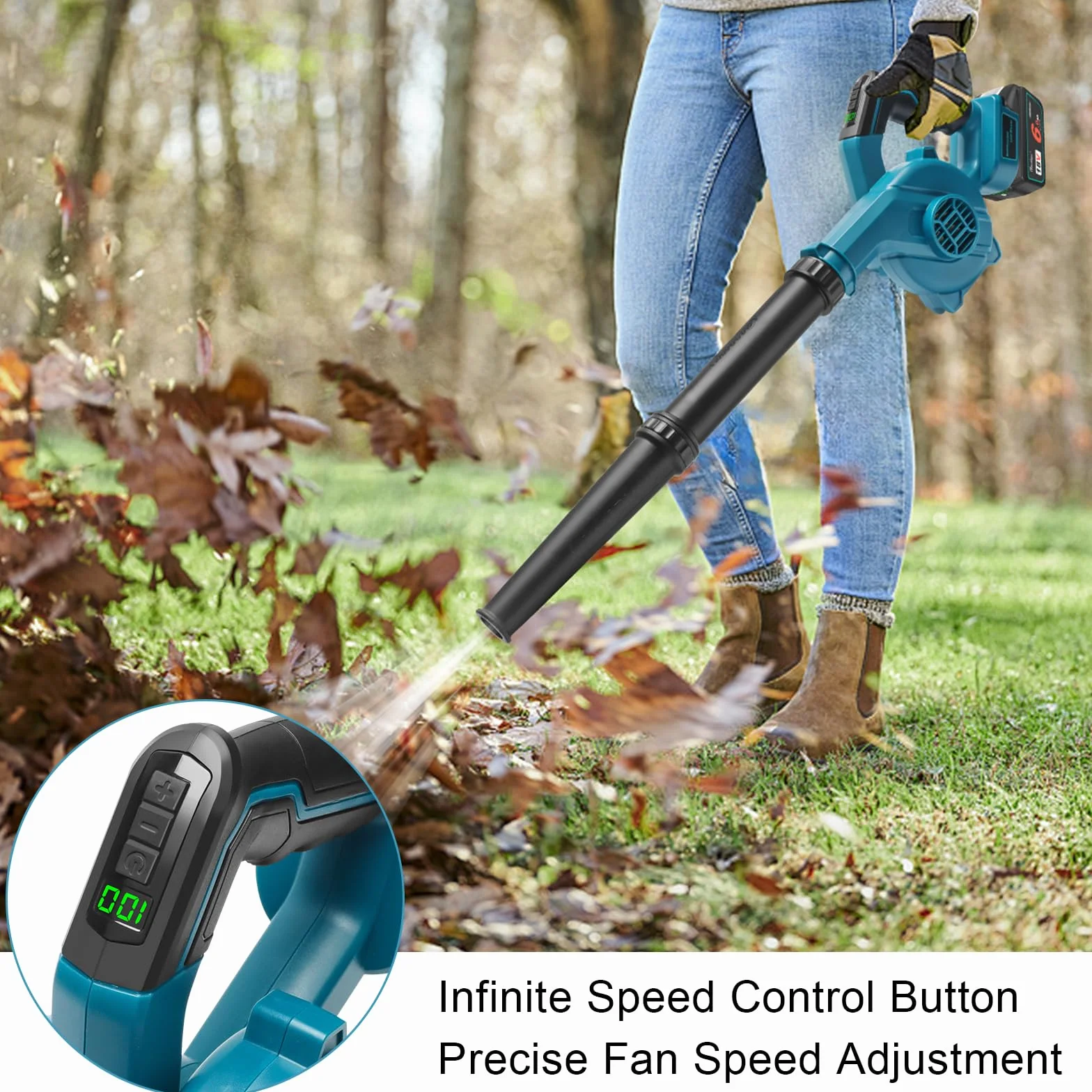 Souffleur sans Fil Compatible 18V Nettoyage Déneigement Souffleurs de Feuilles