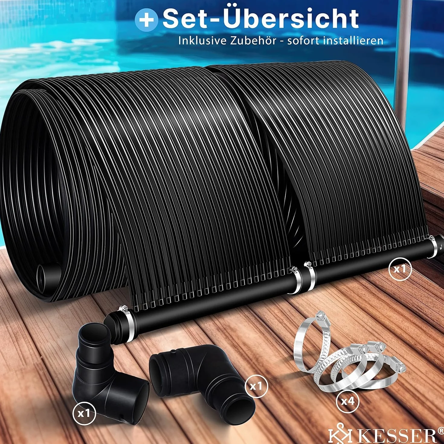 KESSER Chauffage Solaire pour Piscine Capteur Solaire 500 x 70cm UV Résistant