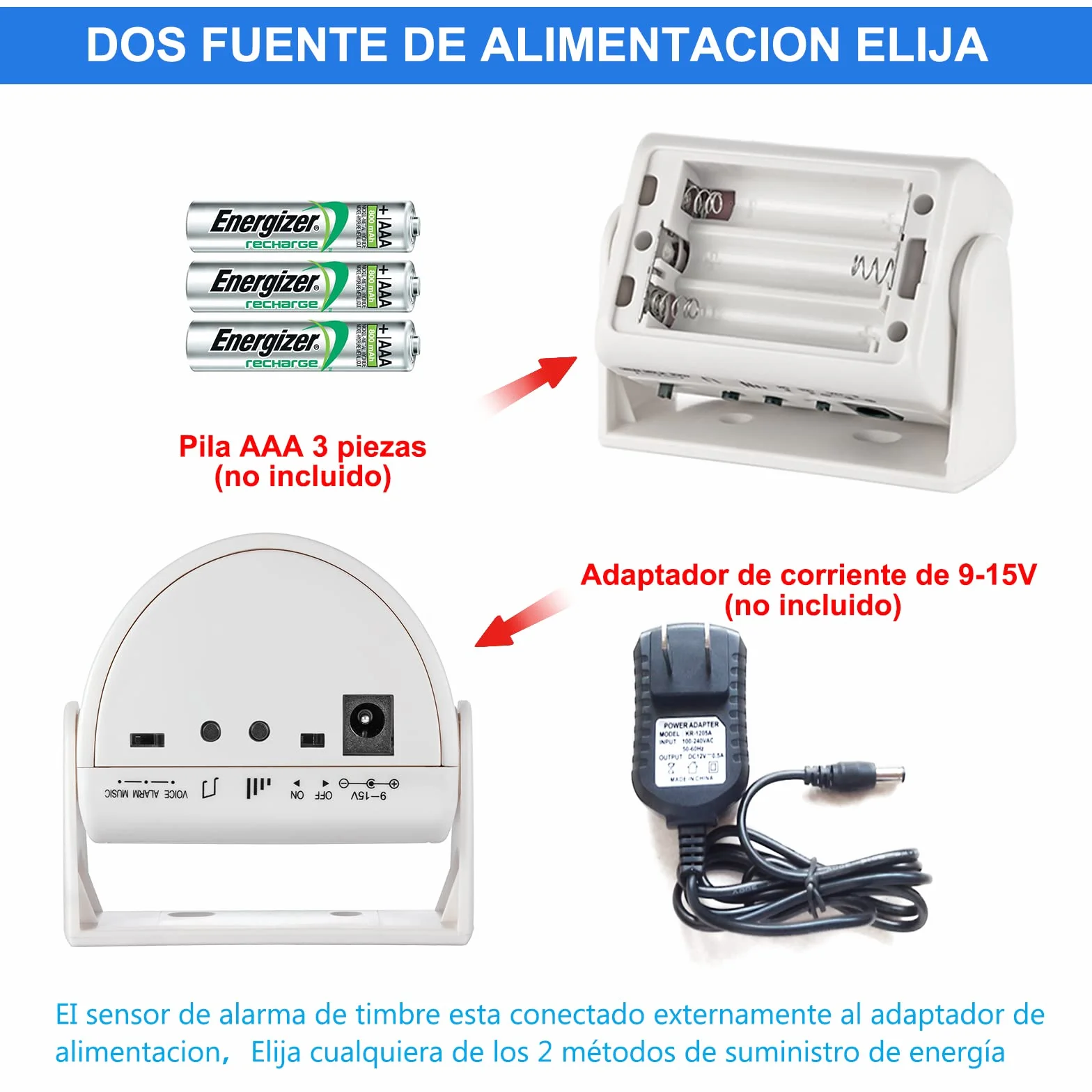 KERUI Sonnette sans Fil M5, Détecteur de Mouvement avec Alarme Sonore pour Porte/Entrée de Porte/Maison et Magasin/Bureau, Alarme de Sécurité