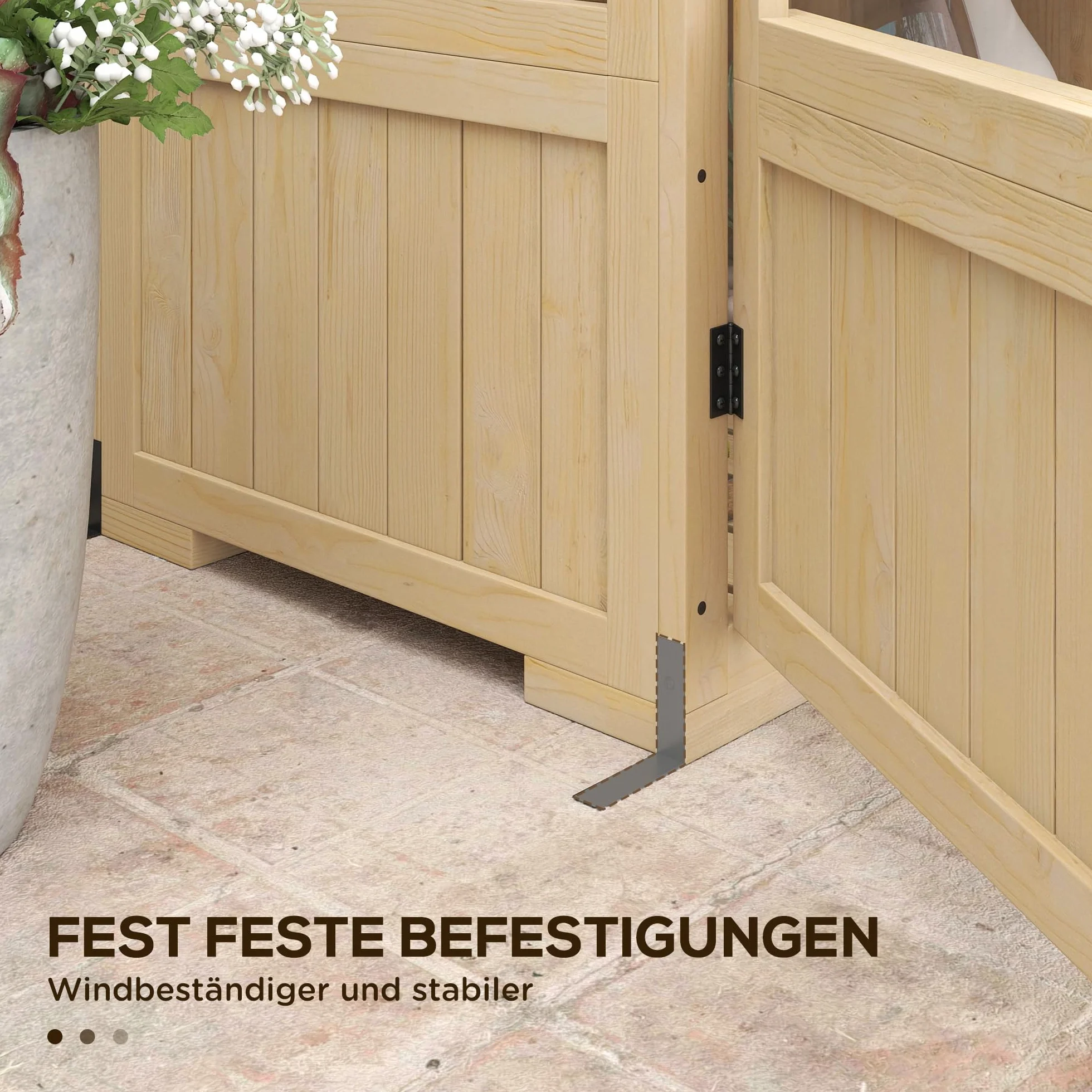 Outsunny Serre en Bois 4 Niveaux avec Fenêtre de Toit et Double Porte 100x56,5x178 cm