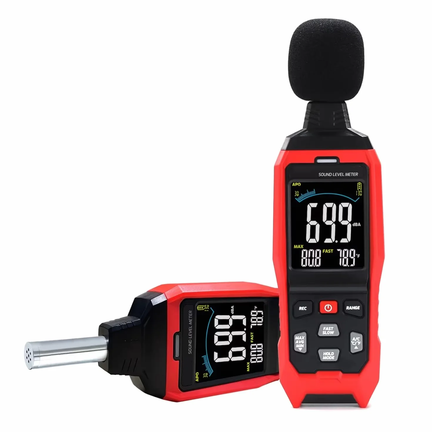Sonomètre de décibels, sonomètre de mesure de niveau sonore, sonomètre de classe haute précision avec pondération A/C/Z, sonomètre de bruit avec enregistrement 30-130 dB, sonomètre de décibels avec