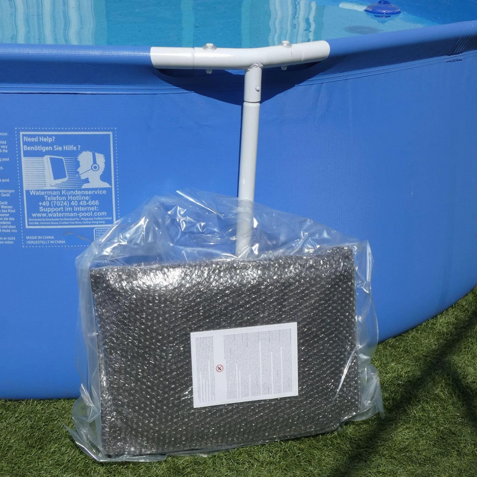 Bâche Solaire Piscine Ronde 366 cm Gris Silver 215 Microns