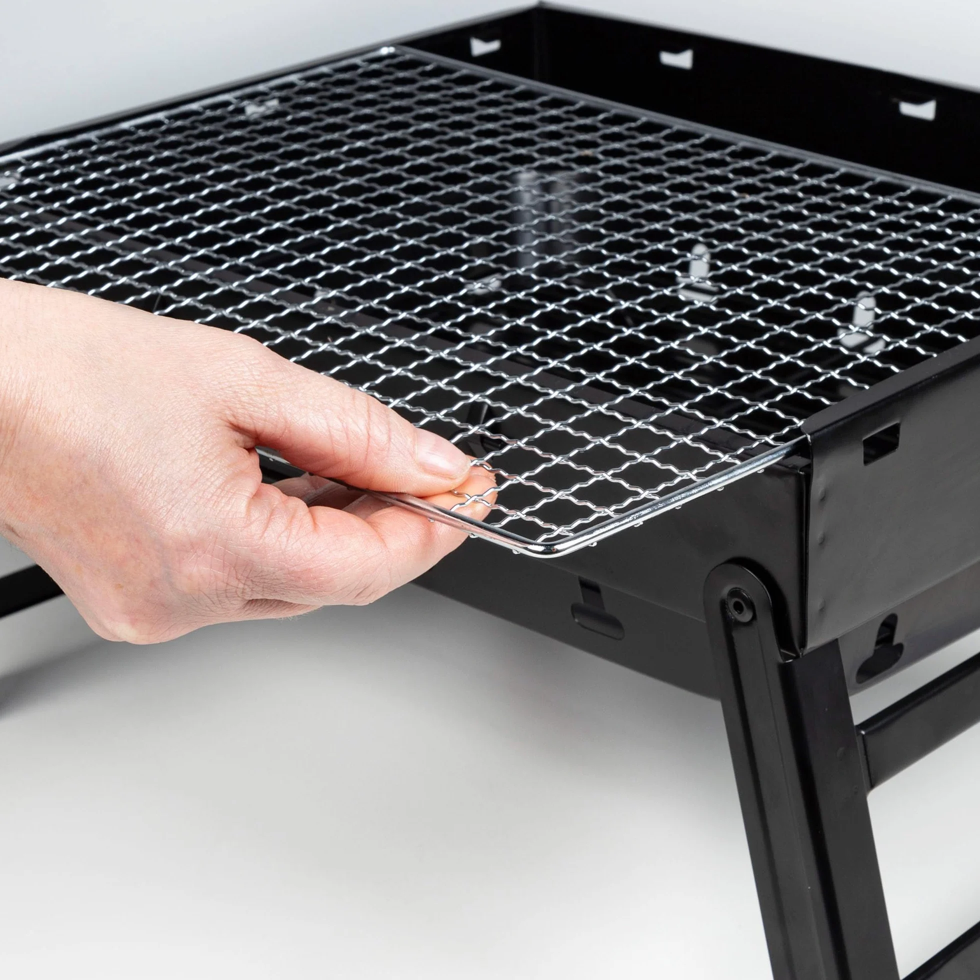 Aktive Barbecue portable pliant rectangulaire 40x28x20 cm noir