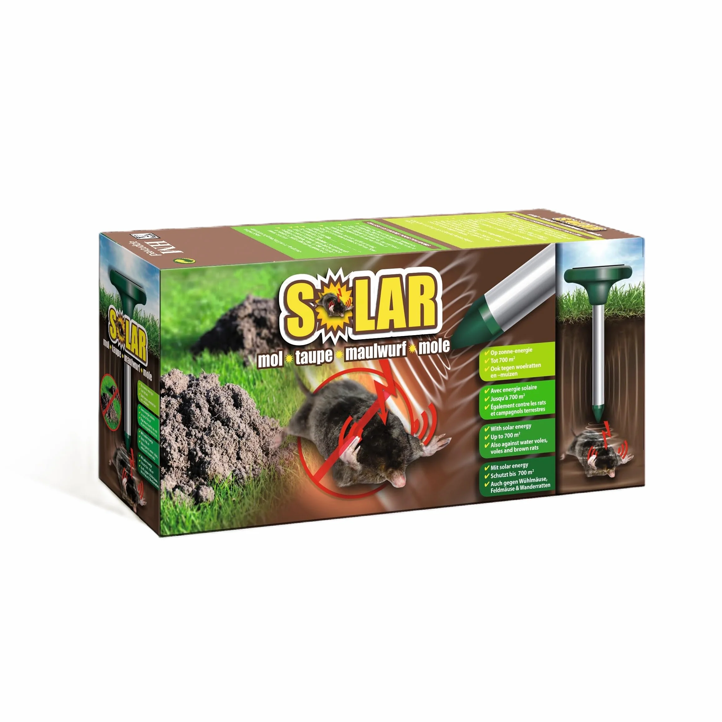 BSI Répulsif Taupes Solaire Ultrasons 700m²