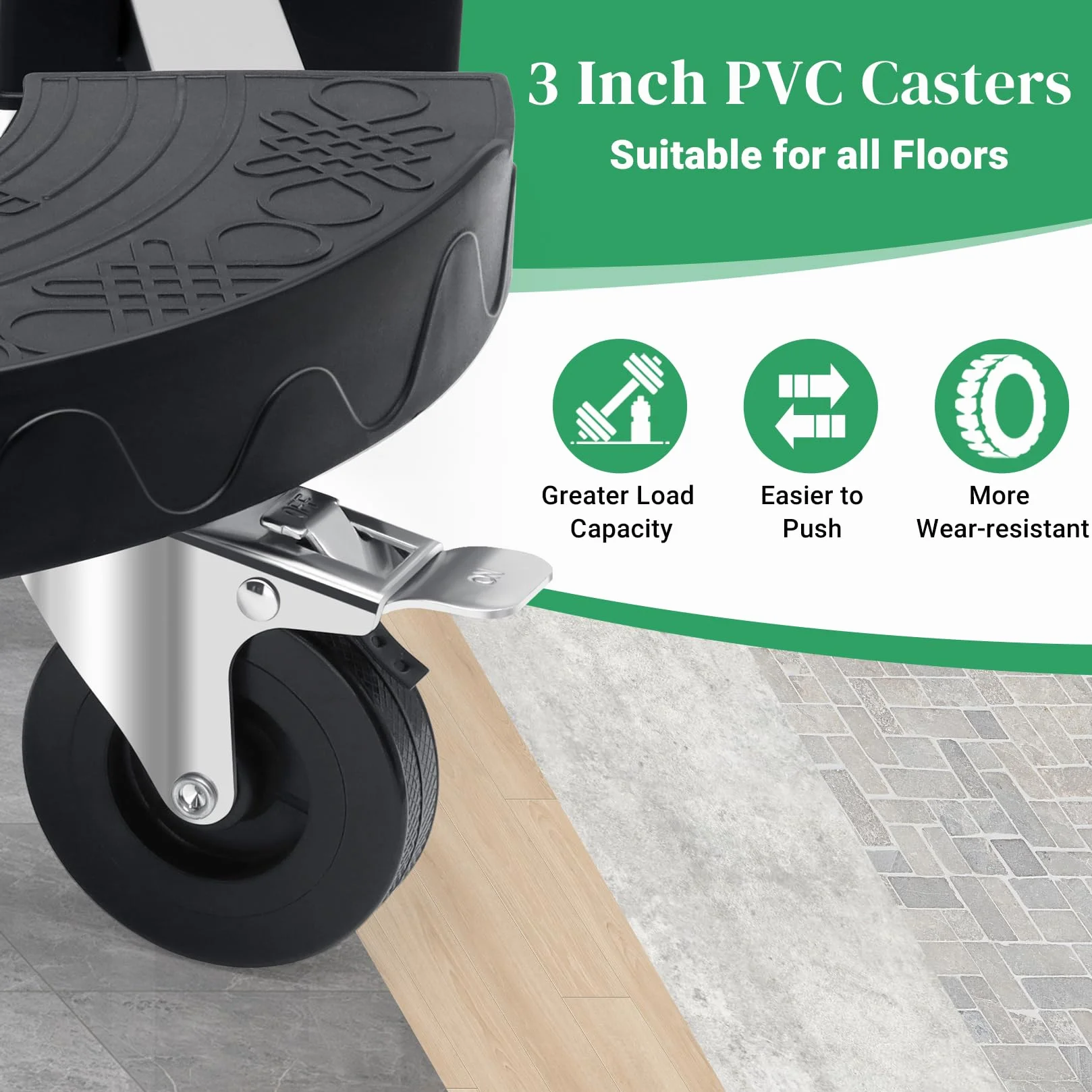 Porte Plante Ronde à Roulettes Charge Lourde 220KG Support Plantes Intérieur Adjustable 38-48CM Plateau Roulettes Noir