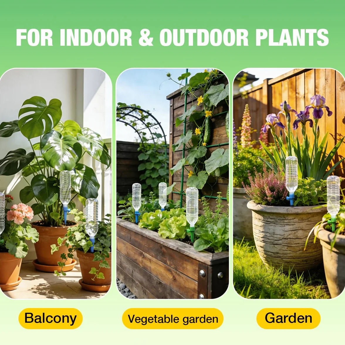 Arrosage automatique pour plante réglable 32 pcs, goutte à goutte bouteille compatible ABS durable